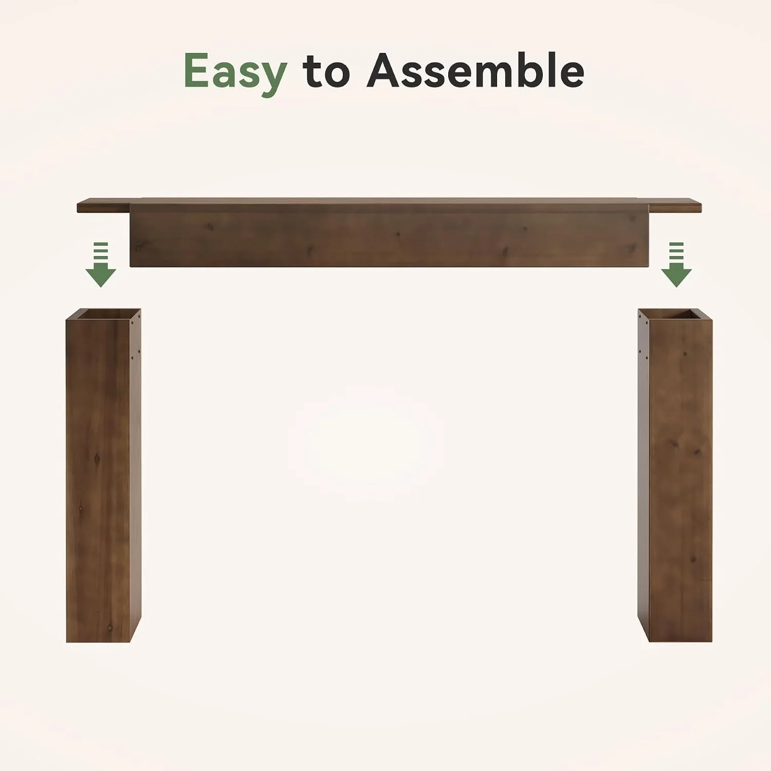 63"Solid Wood Console Table, Farmhouse Sofa Table Behind Couch for Entryway - Image 5