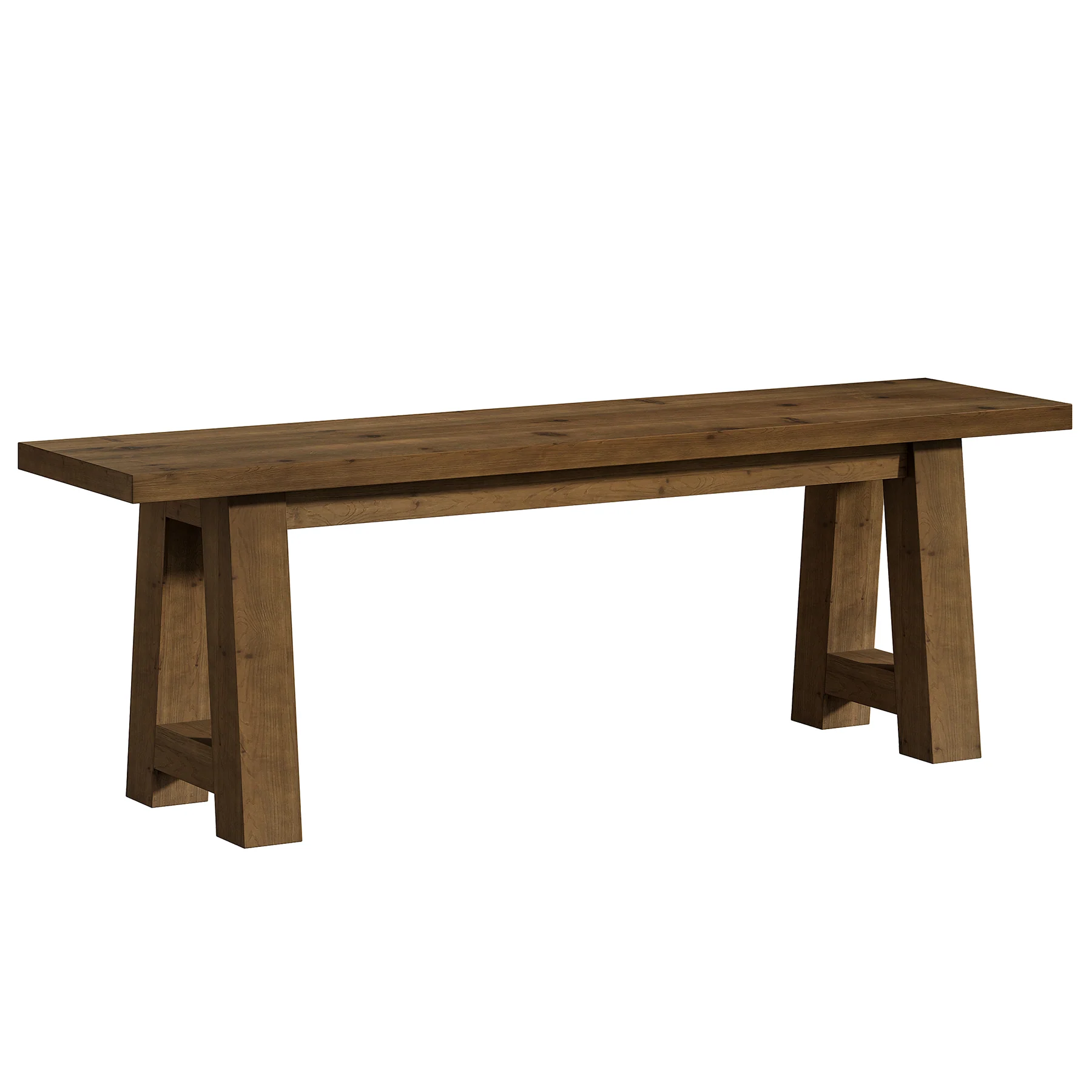 Solid Wood Dining Bench, 55" Entryway Bench with A-Shaped Legs - Image 9