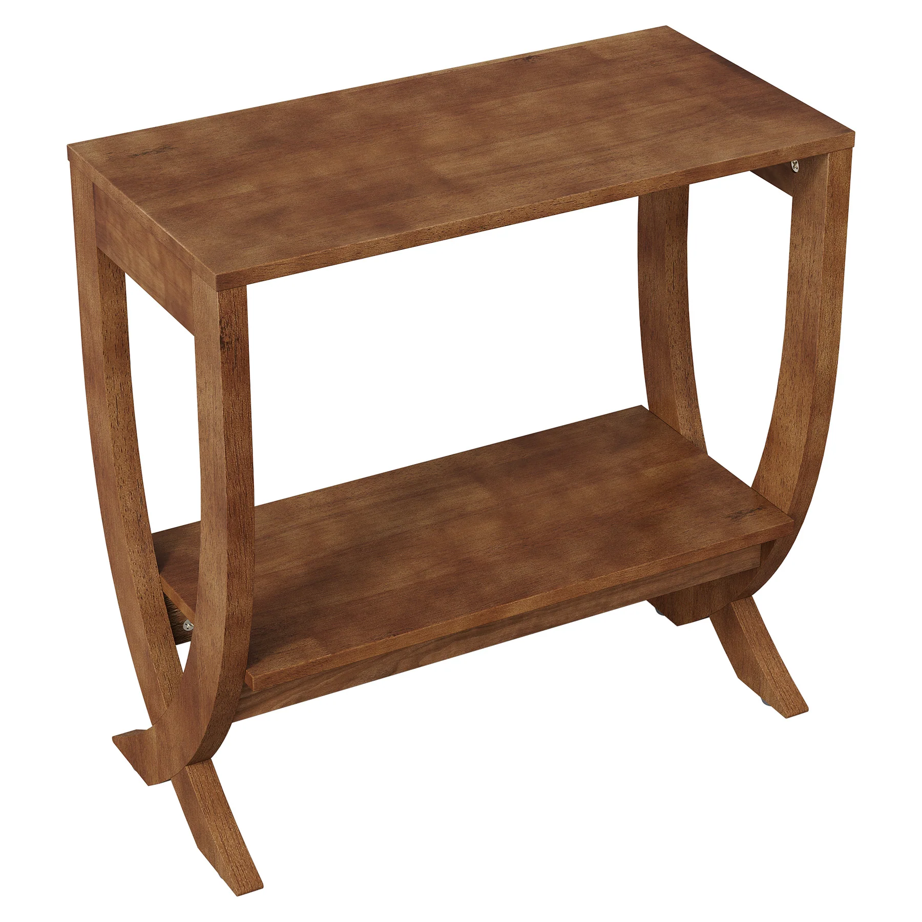Solid Wood End Table, 2-Tier Couch Side Table with Arched Legs - Image 10