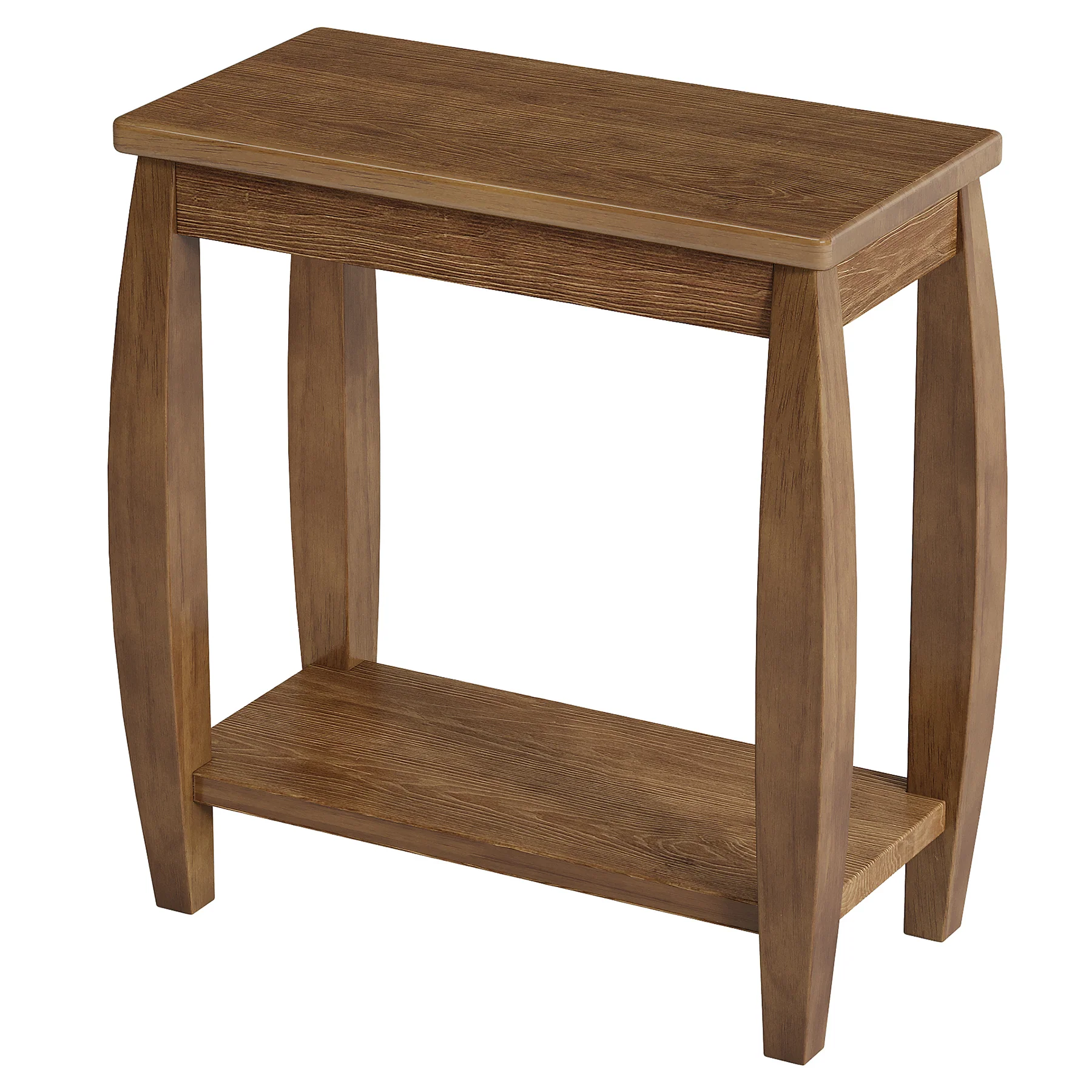 23.62" Solid Wood End Table, 2-Tier Narrow Side Table for Living Room, Small Places - Image 8