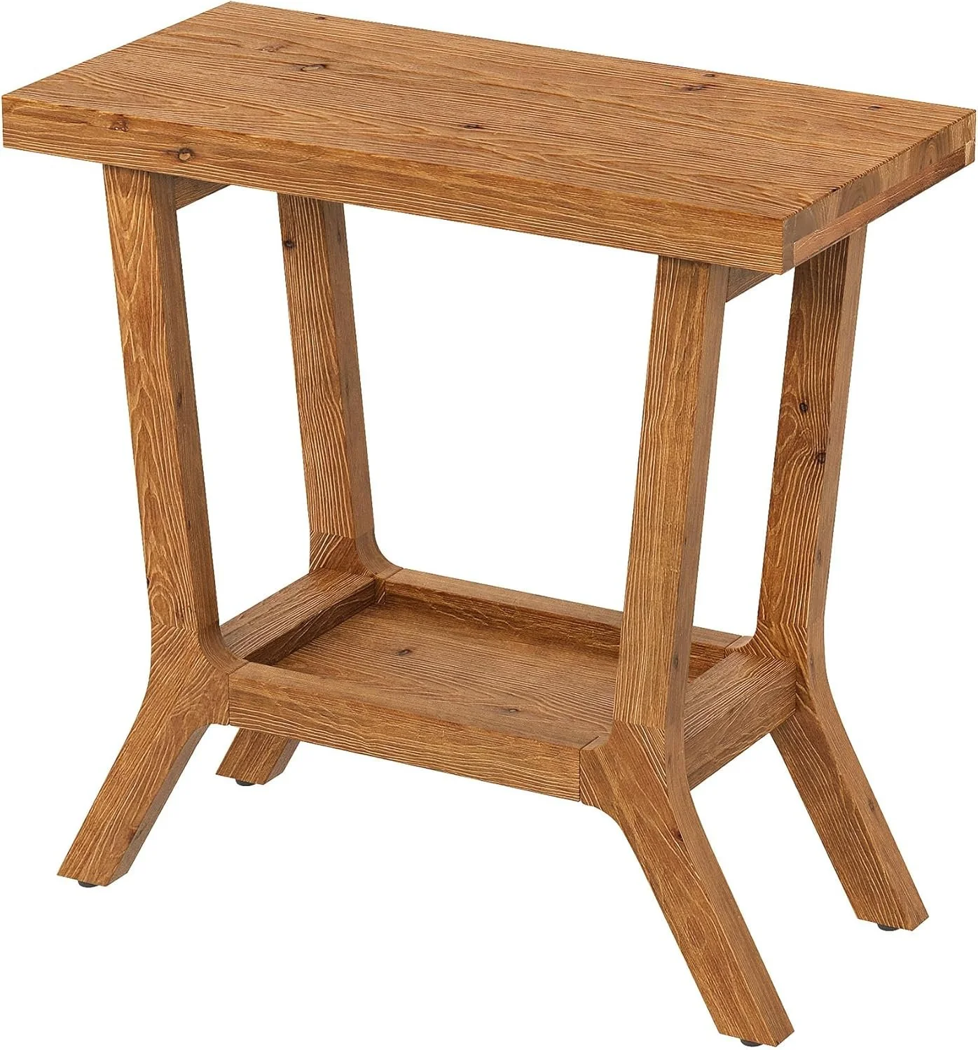 23.62" Solid Wood End Table, Small 2-tier Side Table with Storage for Living Room - Image 9