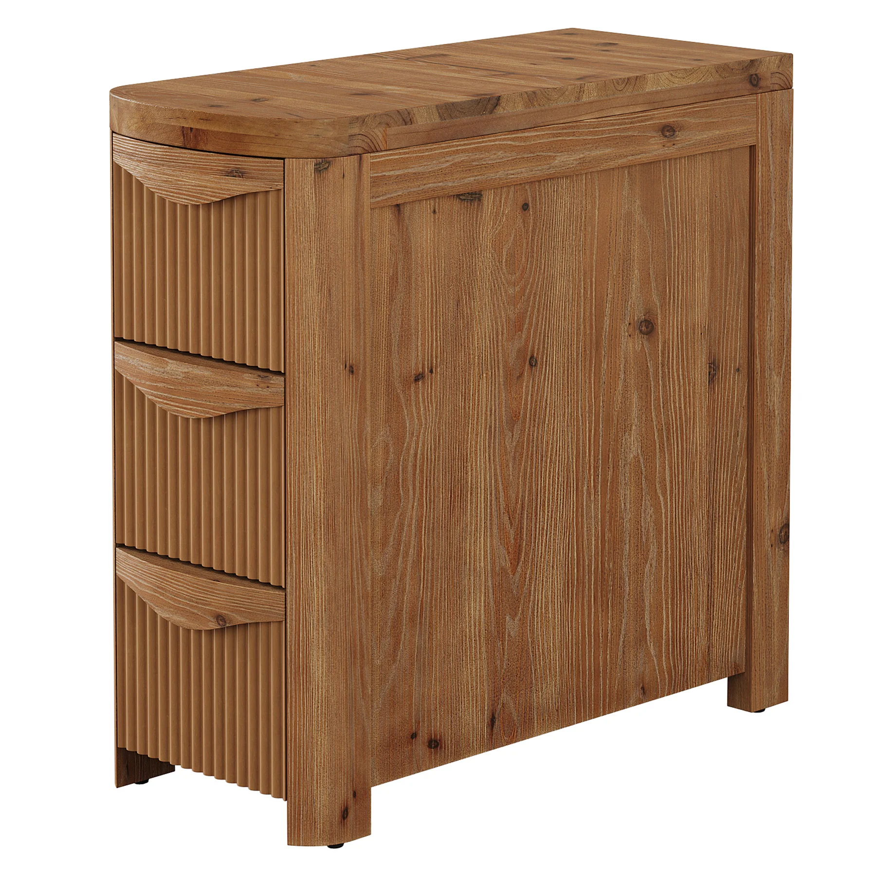 Solid Wood End Table with 3 Drawers, 24" Farmhouse Side Table for Small Spaces - Image 8