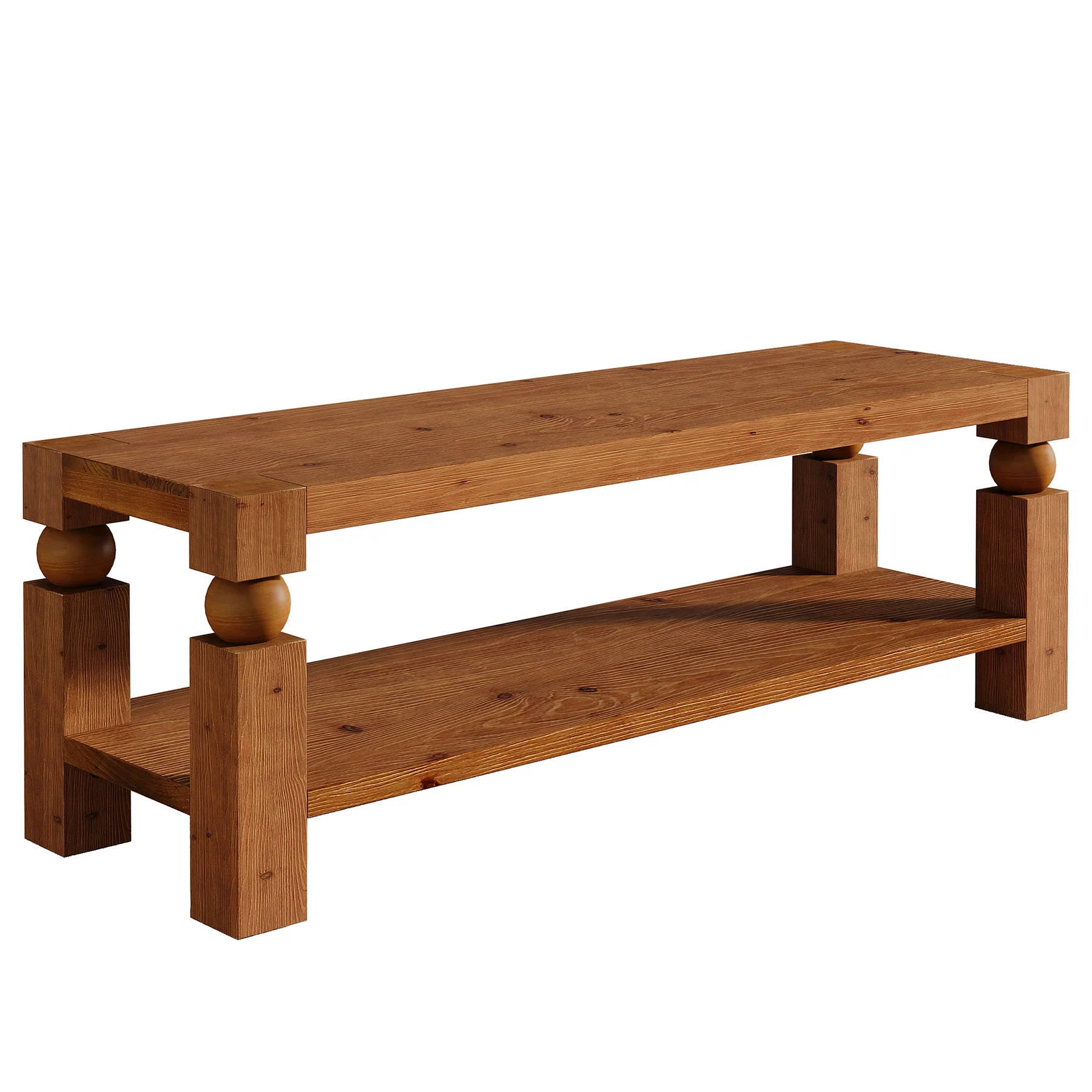 Solid Wood Entryway Bench, 47" Shoe Storage  Bench with Shelf for Hallway - Image 10