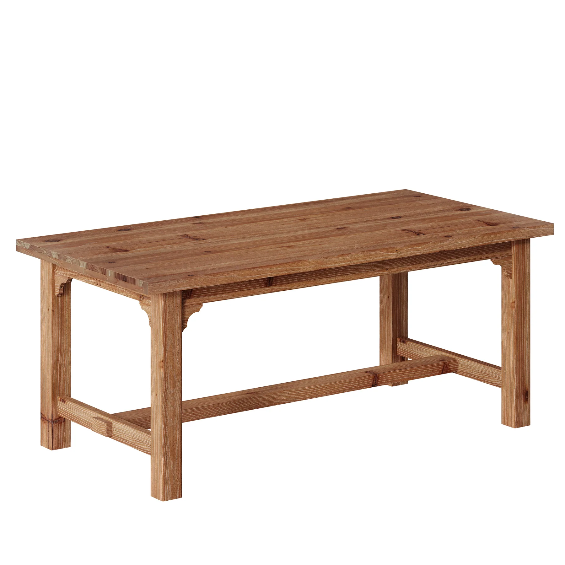 Solid Wood Dining Table, 63" Rectangular Kitchen Table with Foot Bar - Image 10