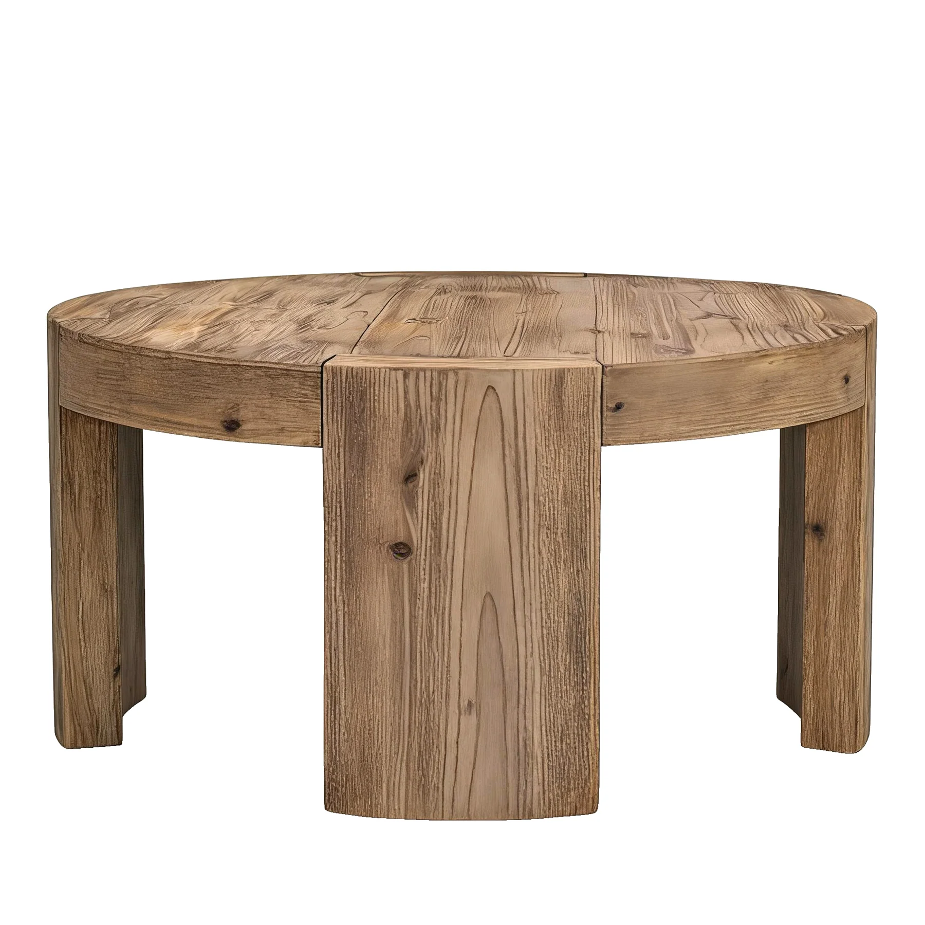 31.5" Round Coffee Table, Solid Wood Farmhouse Center Cocktail Tea Table for Living Room - Image 12