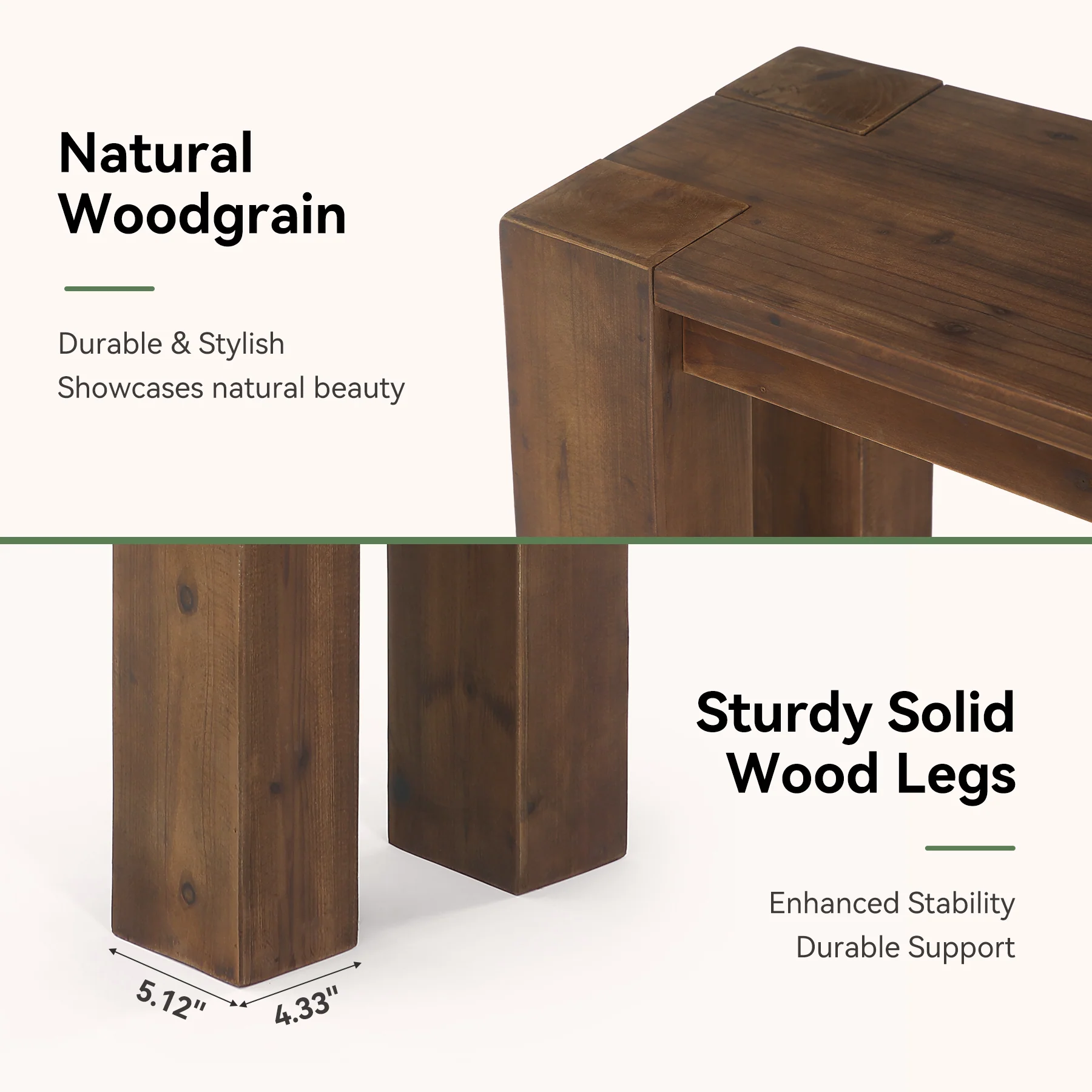 70.9" Console Table, Solid Wood Long Sofa Table for Entryway - Image 8