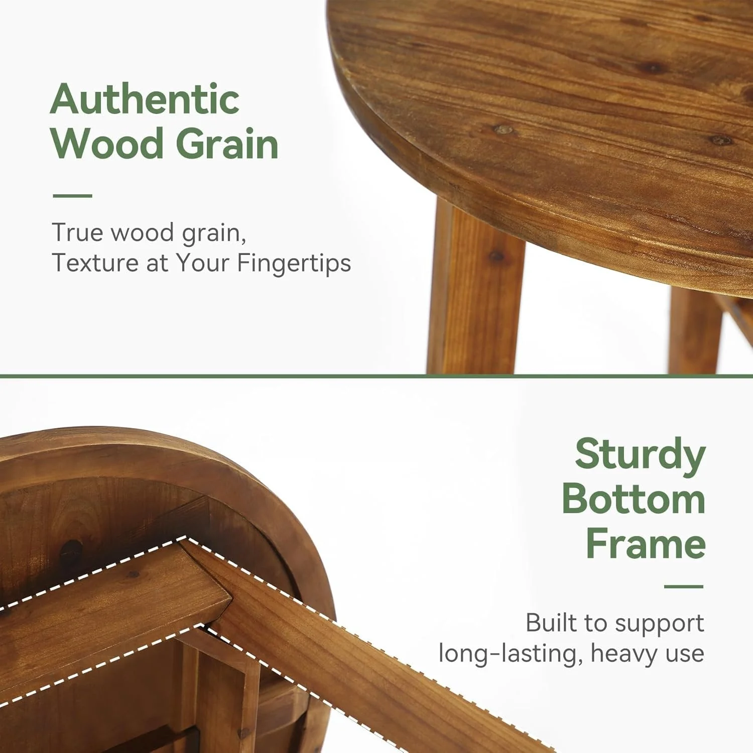 Solid Wood Round Dining Table, 31.5" Farmhouse Kitchen Table for 2-4 - Image 8