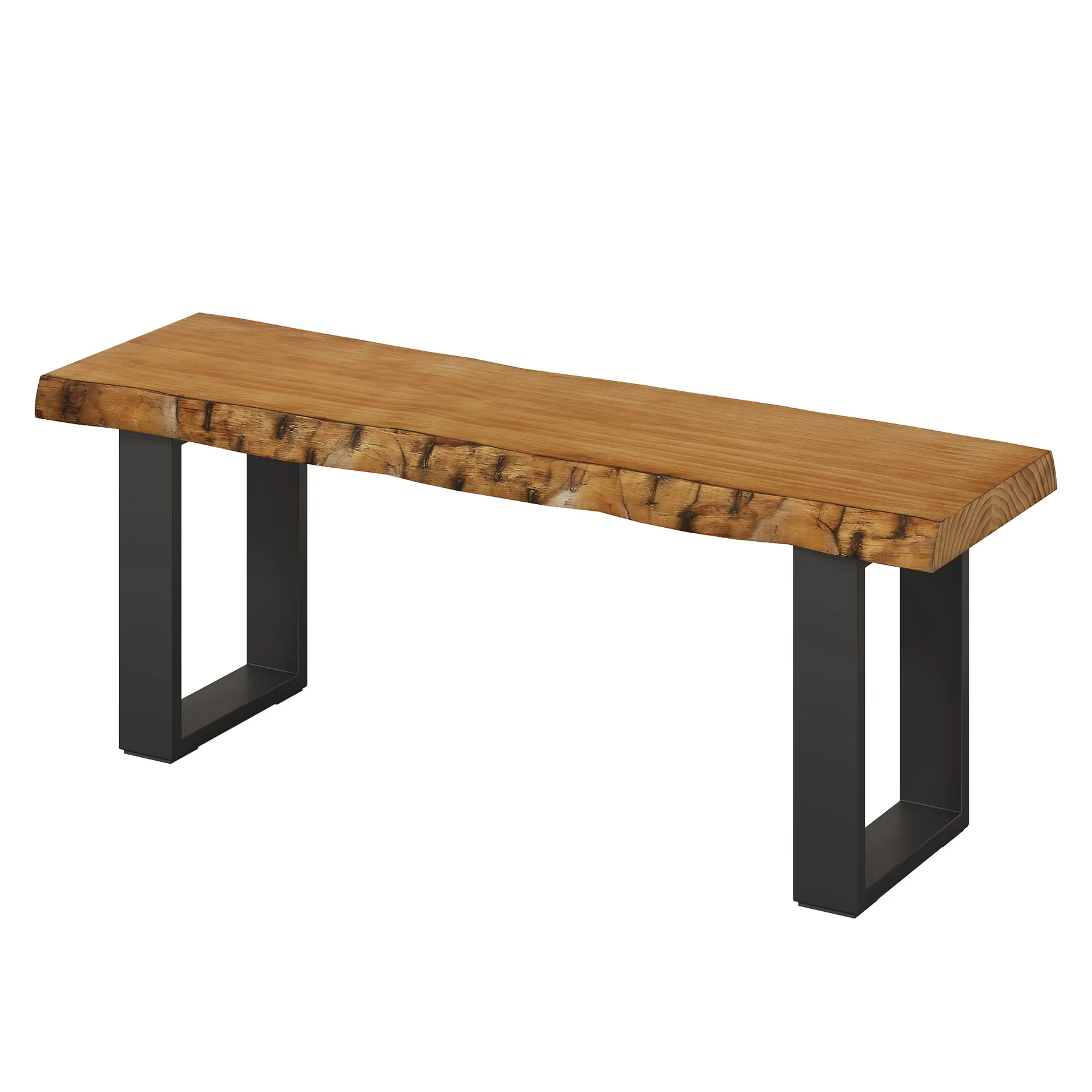 47" Industrial Entryway Bench, Solid Wood Shoe Bench End of Bed Bench - Image 9