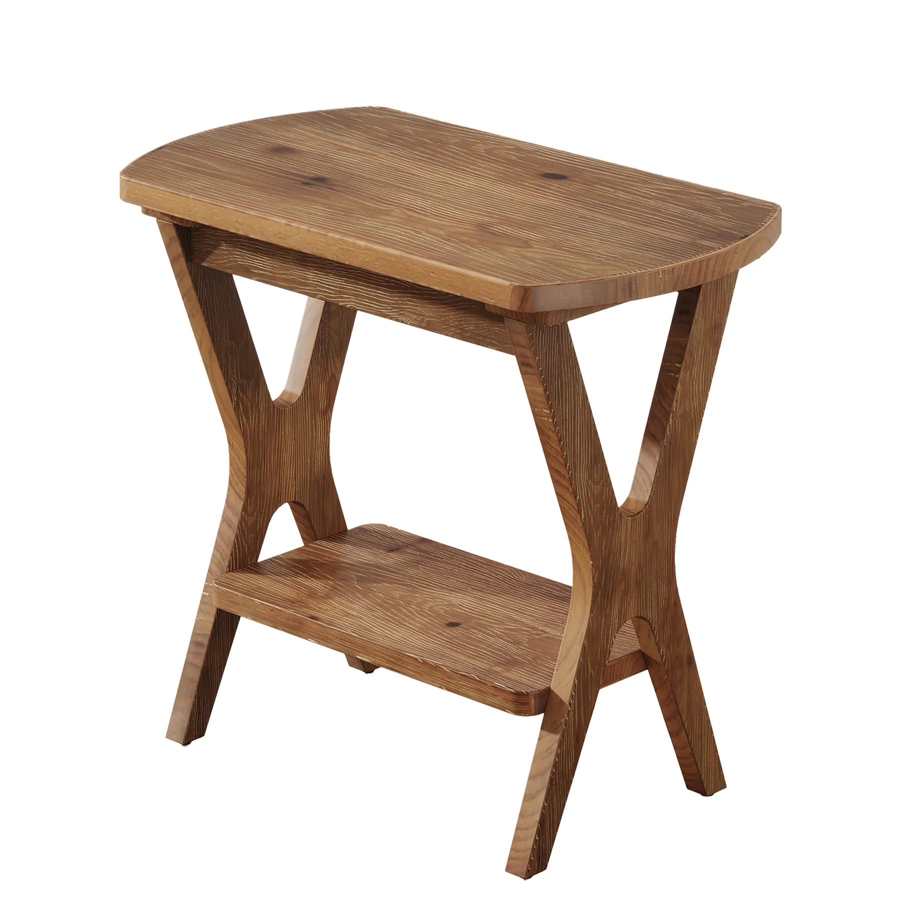 Solid Wood Side Table, 2-Tier End Table Nightstand with Storage for Living Room - Image 9