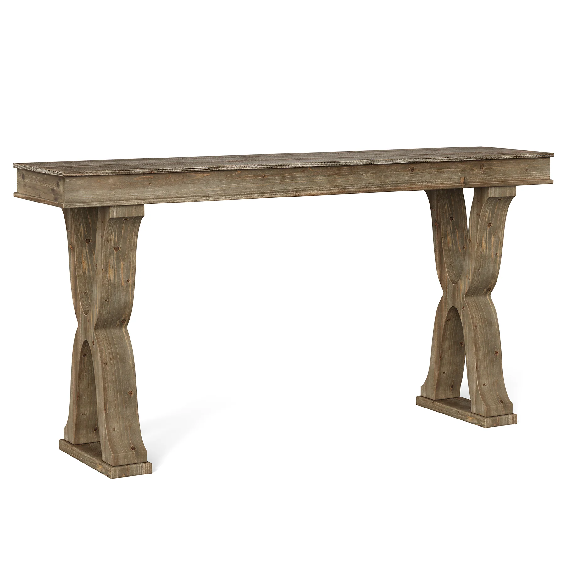 63" Console Table, Solid Wood Sofa Console Entryway Table with X-Shaped Legs - Image 11