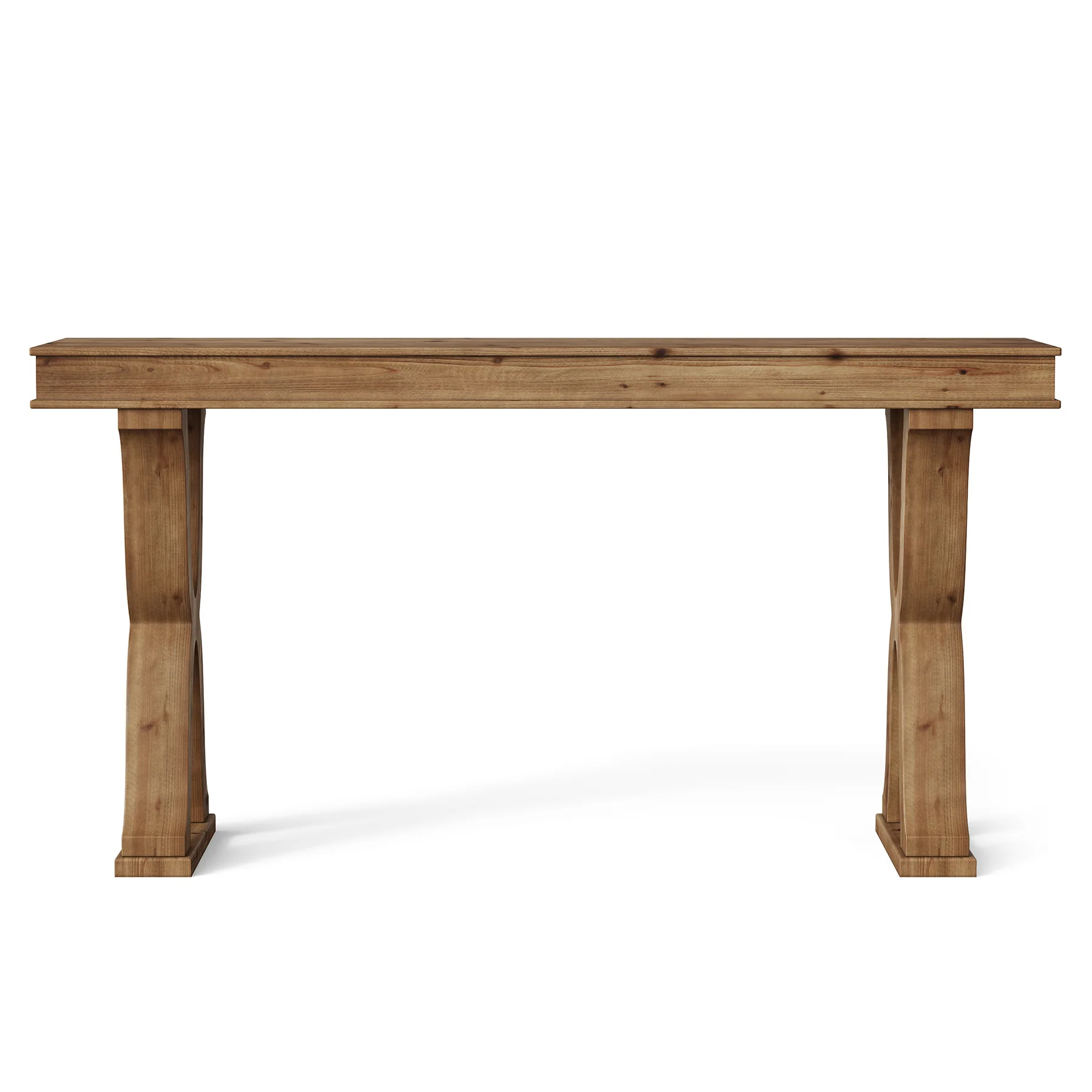 63" Console Table, Solid Wood Sofa Console Entryway Table with X-Shaped Legs - Image 12