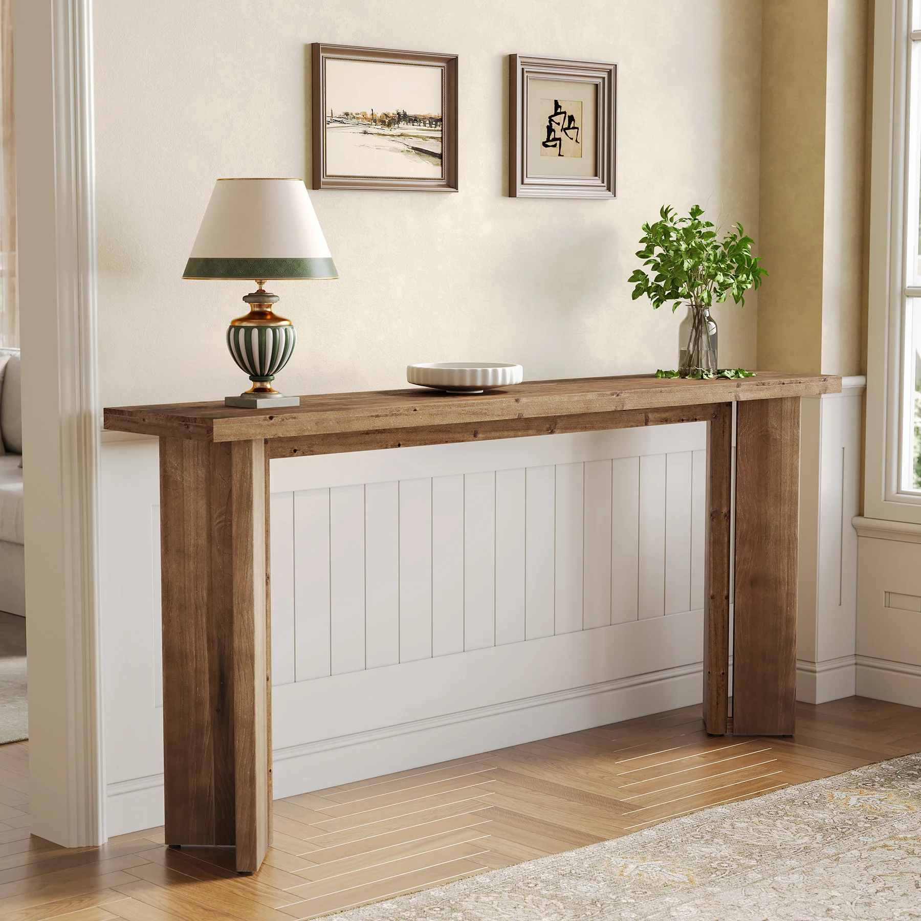 70.9" Console Table, Solid Wood Sofa Table Entryway Foyer Table - Image 5