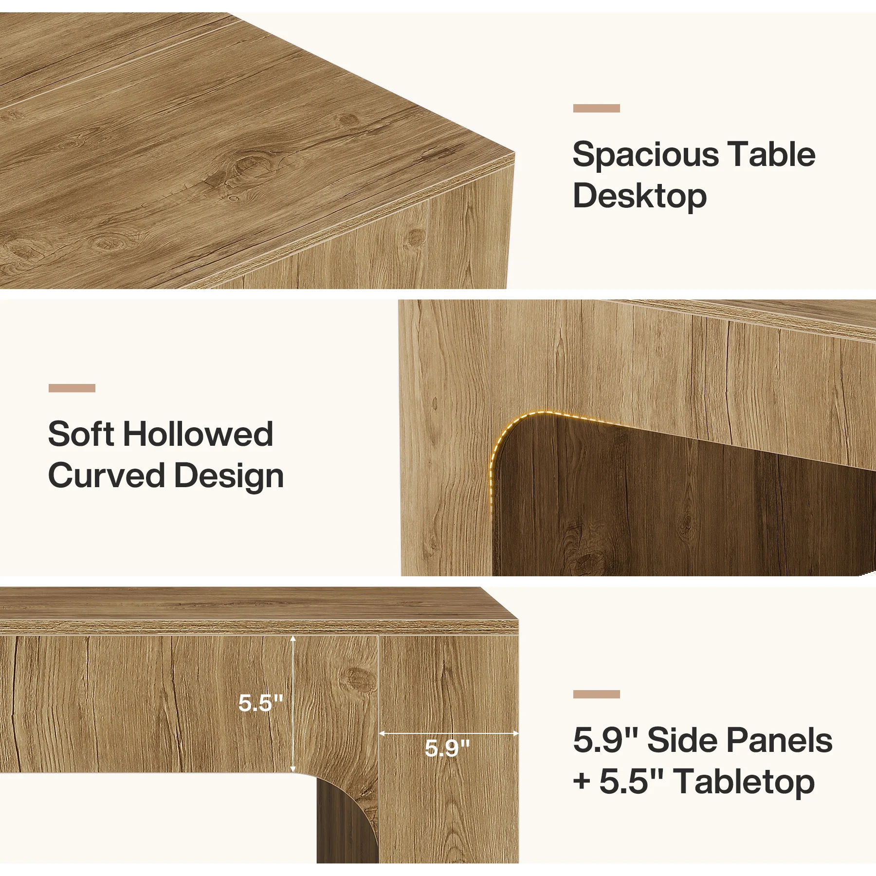 Tribesigns 39" Square Coffee Table, Wooden Farmhouse Center Table for Living Room - Image 8