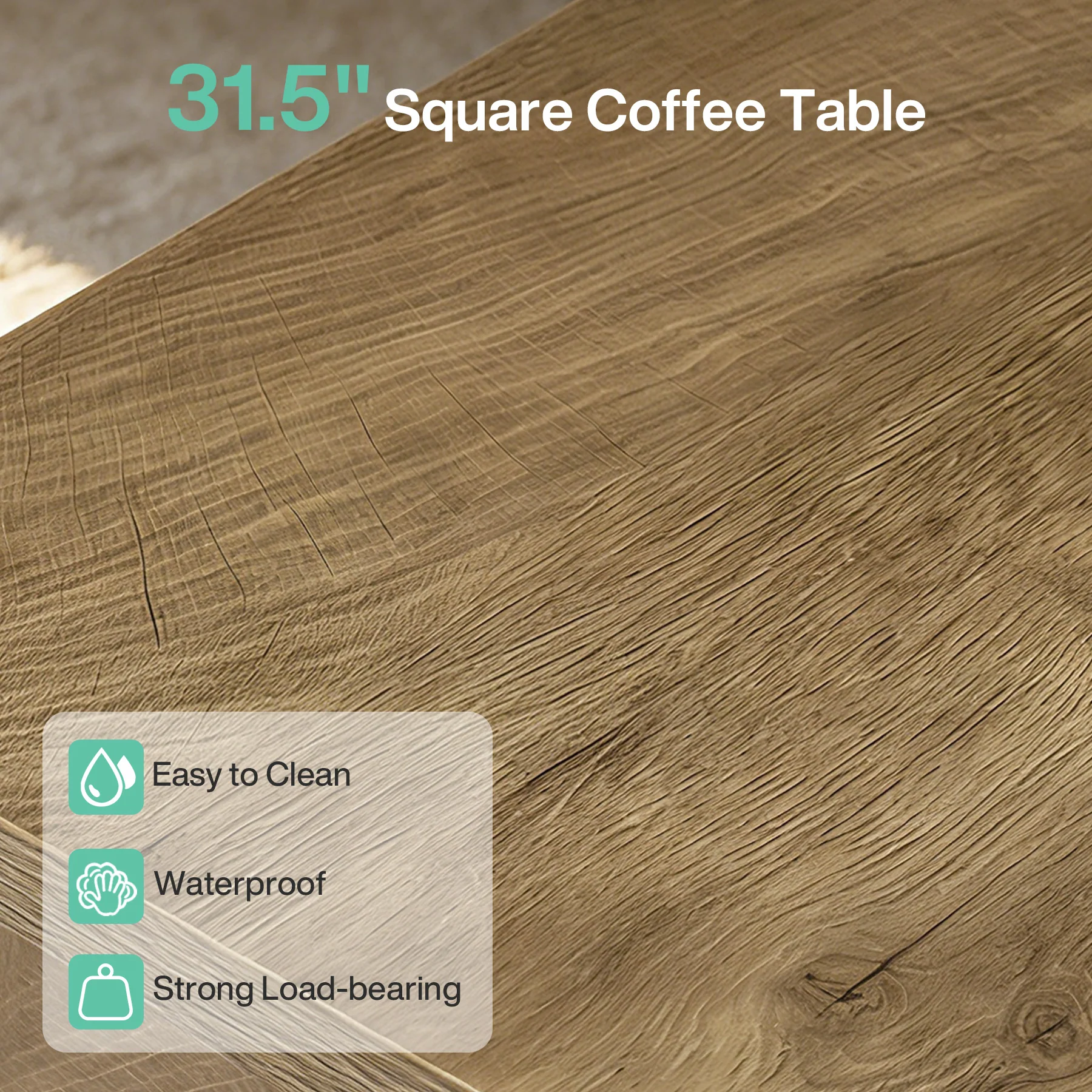 Tribesigns 31.5" Square Coffee Table, Farmhouse Accent Table for Living Room - Image 10