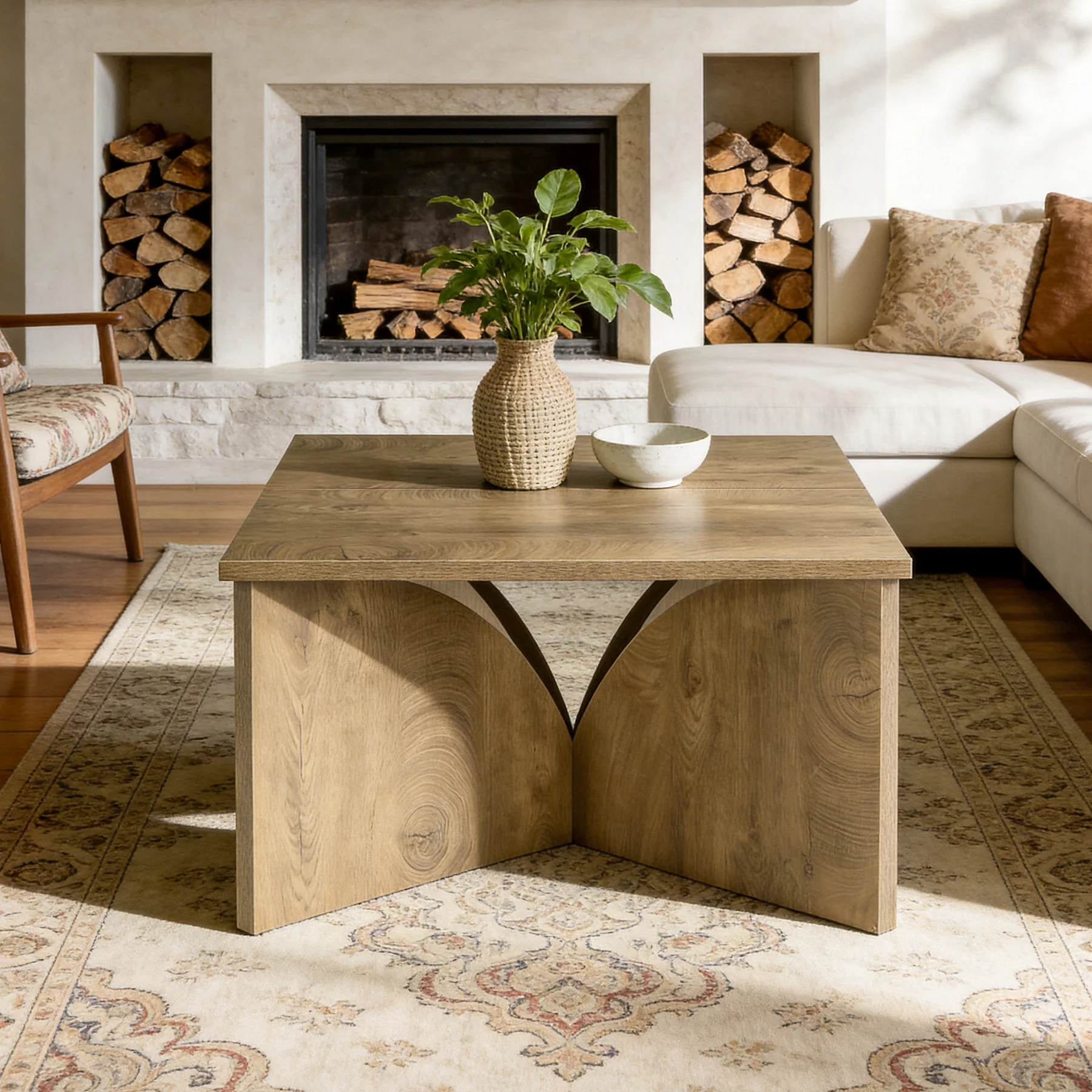 Tribesigns 31.5" Square Coffee Table, Farmhouse Accent Table for Living Room - Image 4