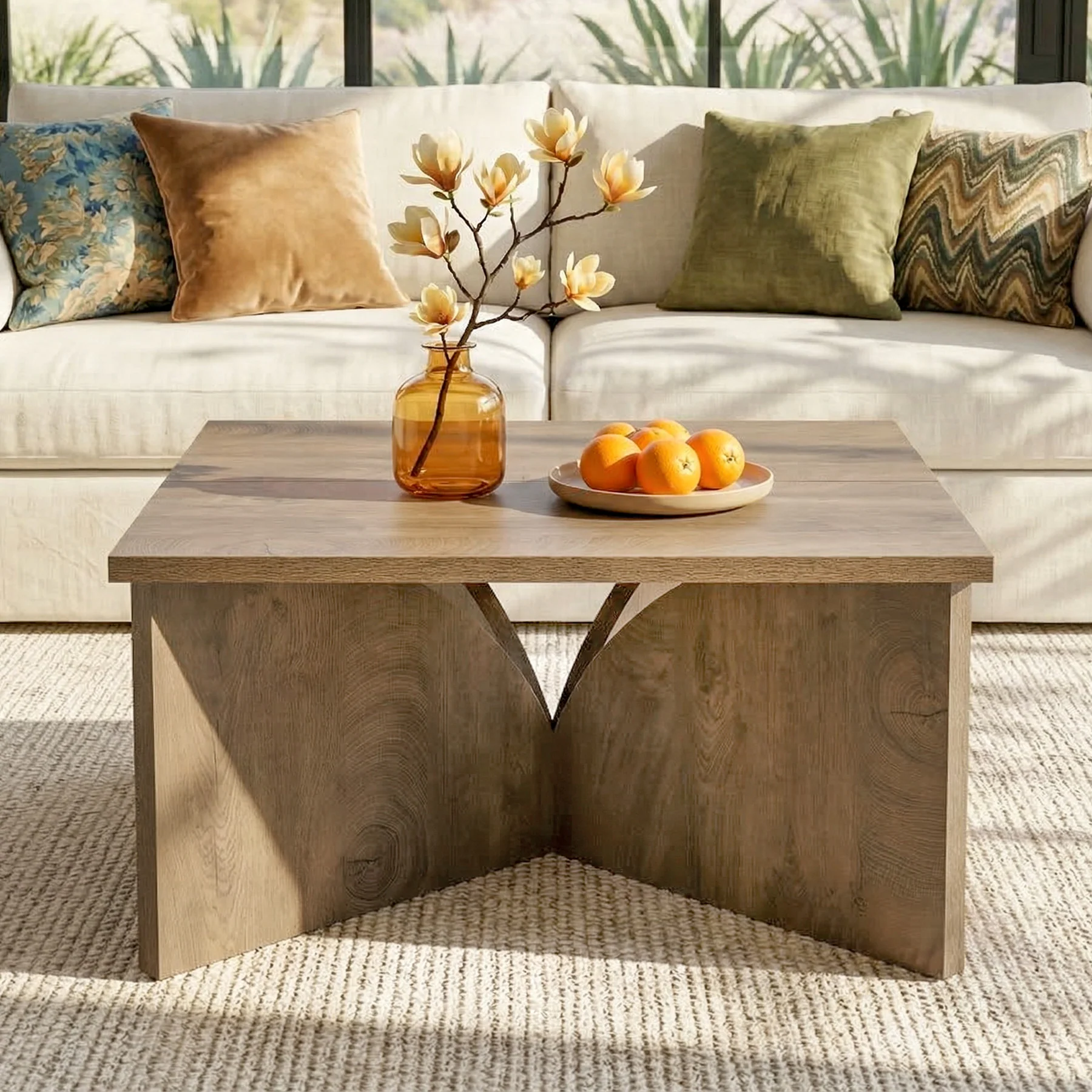 Tribesigns 31.5" Square Coffee Table, Farmhouse Accent Table for Living Room - Image 6