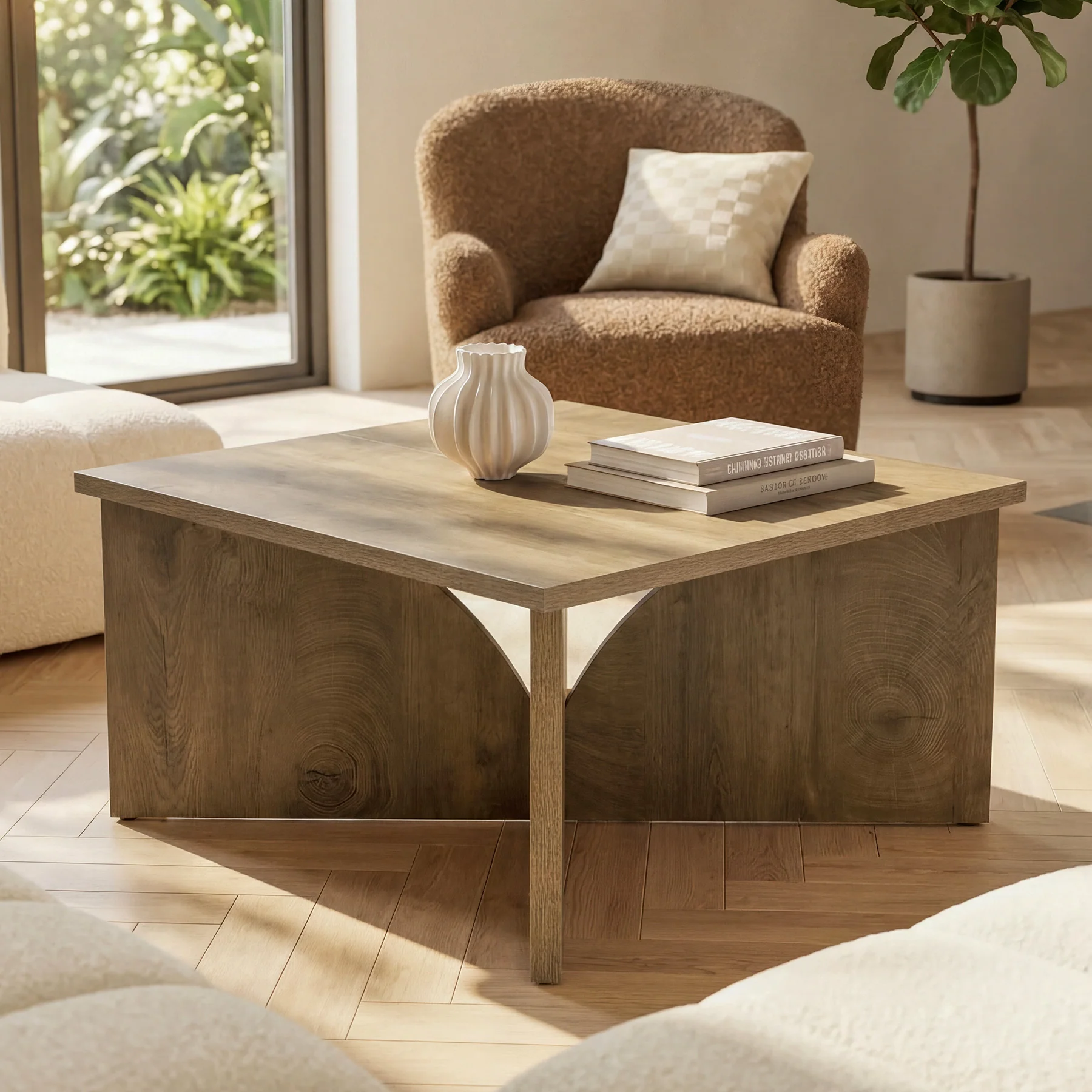 Tribesigns 31.5" Square Coffee Table, Farmhouse Accent Table for Living Room - Image 7