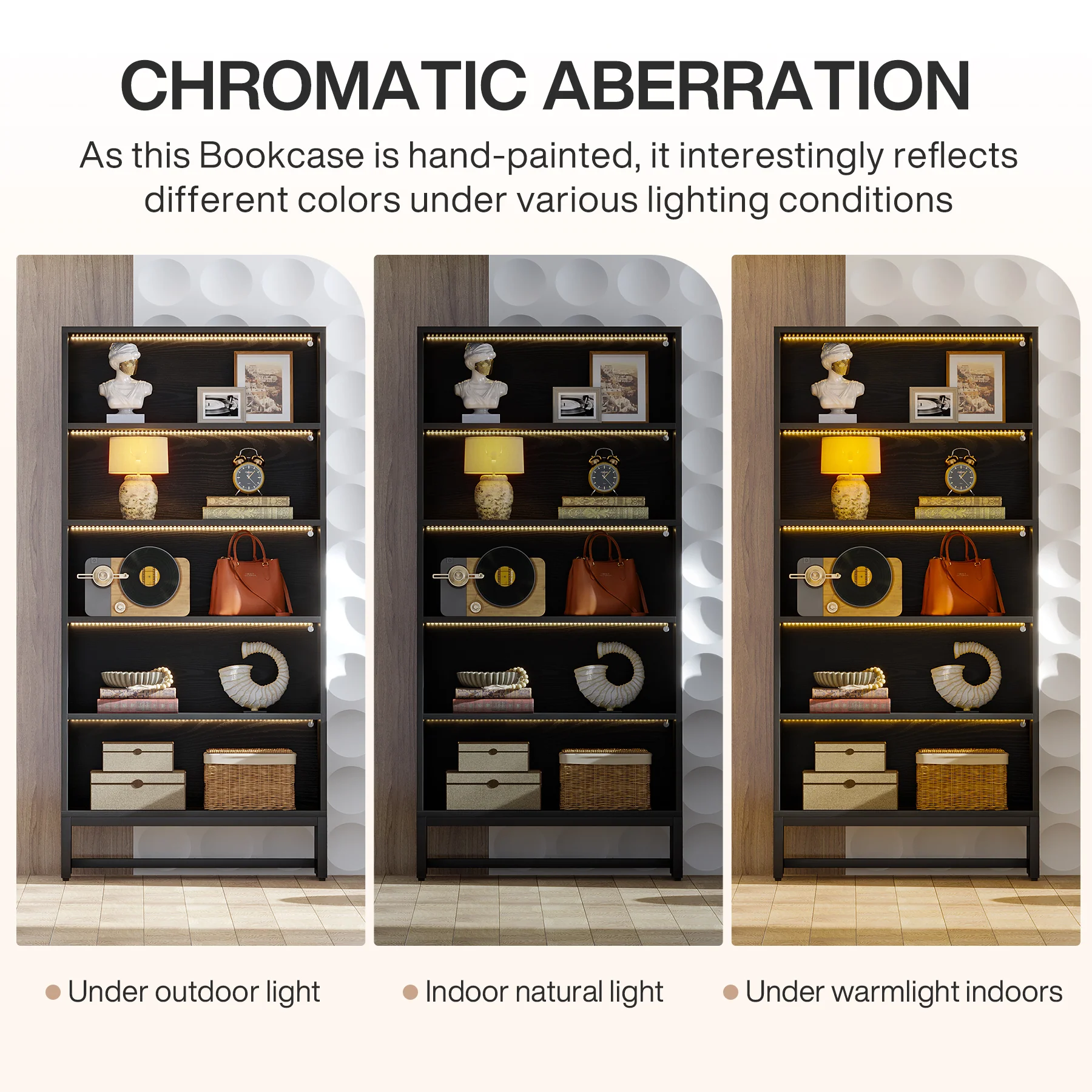 70.8" Bookcase, Large Bookshelf Organizer with 5-Tier Storage Shelves - Image 6