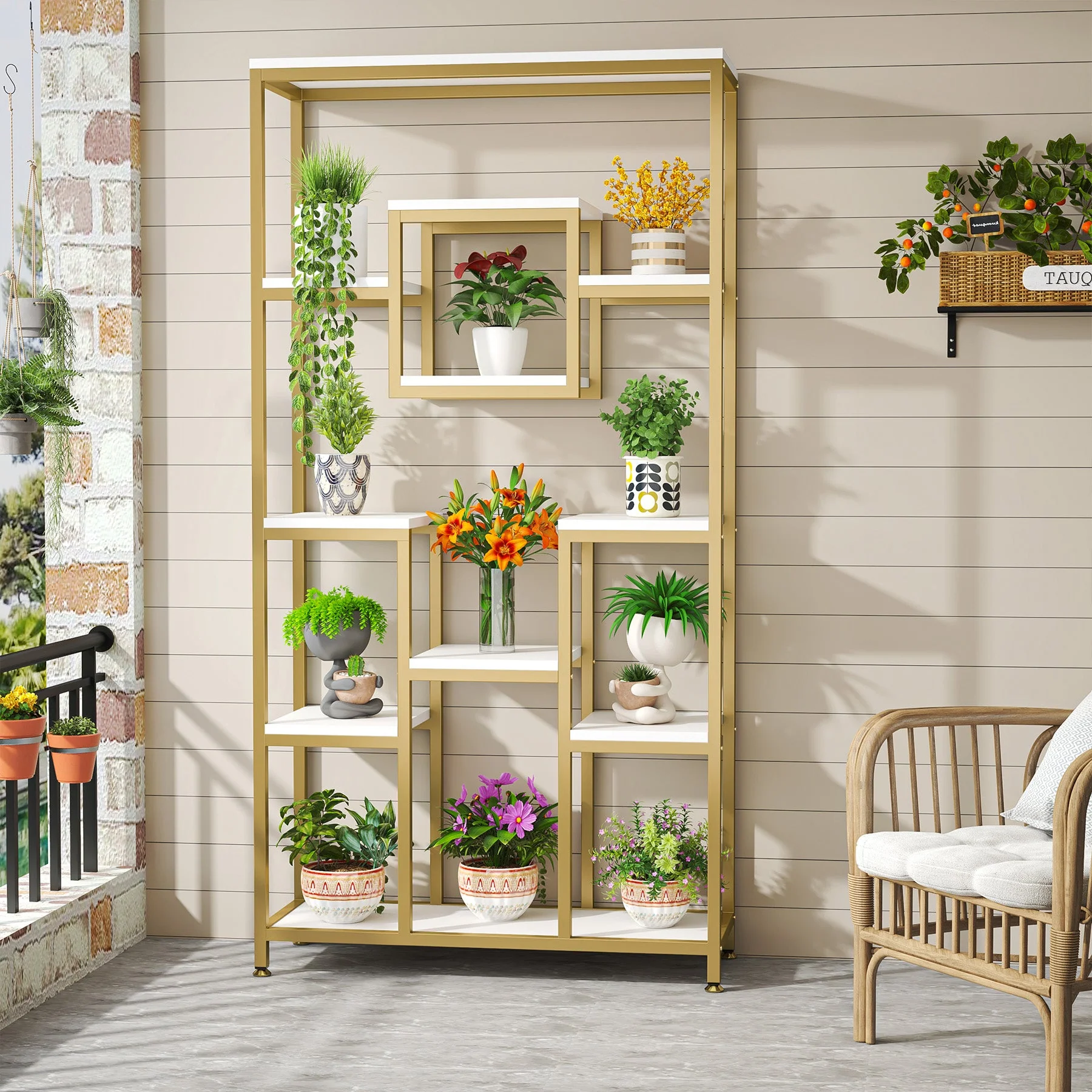 71" Tall Bookshelf, Modern 11-Tier Bookcase Display Shelf - Image 5