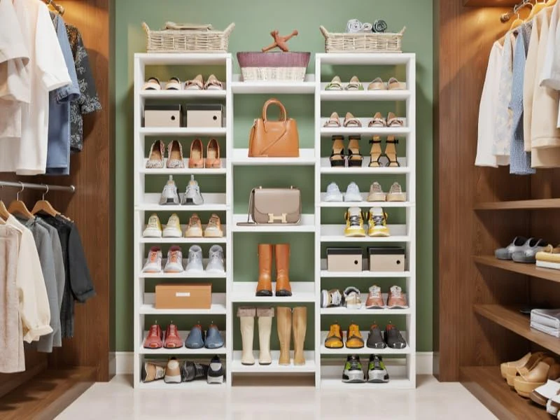 Tribesigns 14-Tier Tall Shoe Rack, Freestanding Wooden Shoe Organizer for Closet and Entryway - Image 3