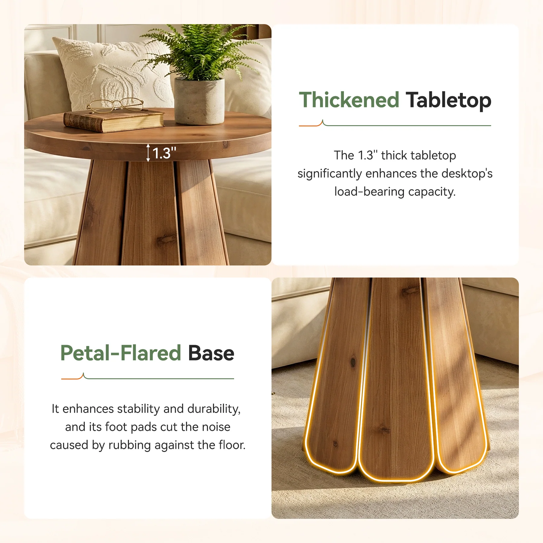 Tribesigns 19.69" Small Round End Table, Mid Century Accent Table for Living Room - Image 12