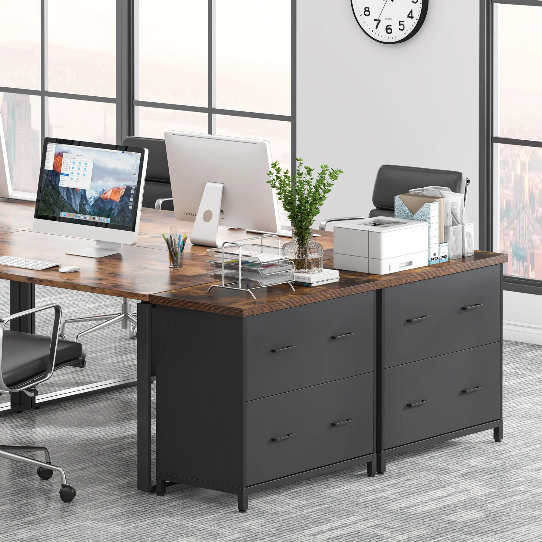 2-Drawer File Cabinet, Lateral Filing Cabinet Printer Stand - Image 5
