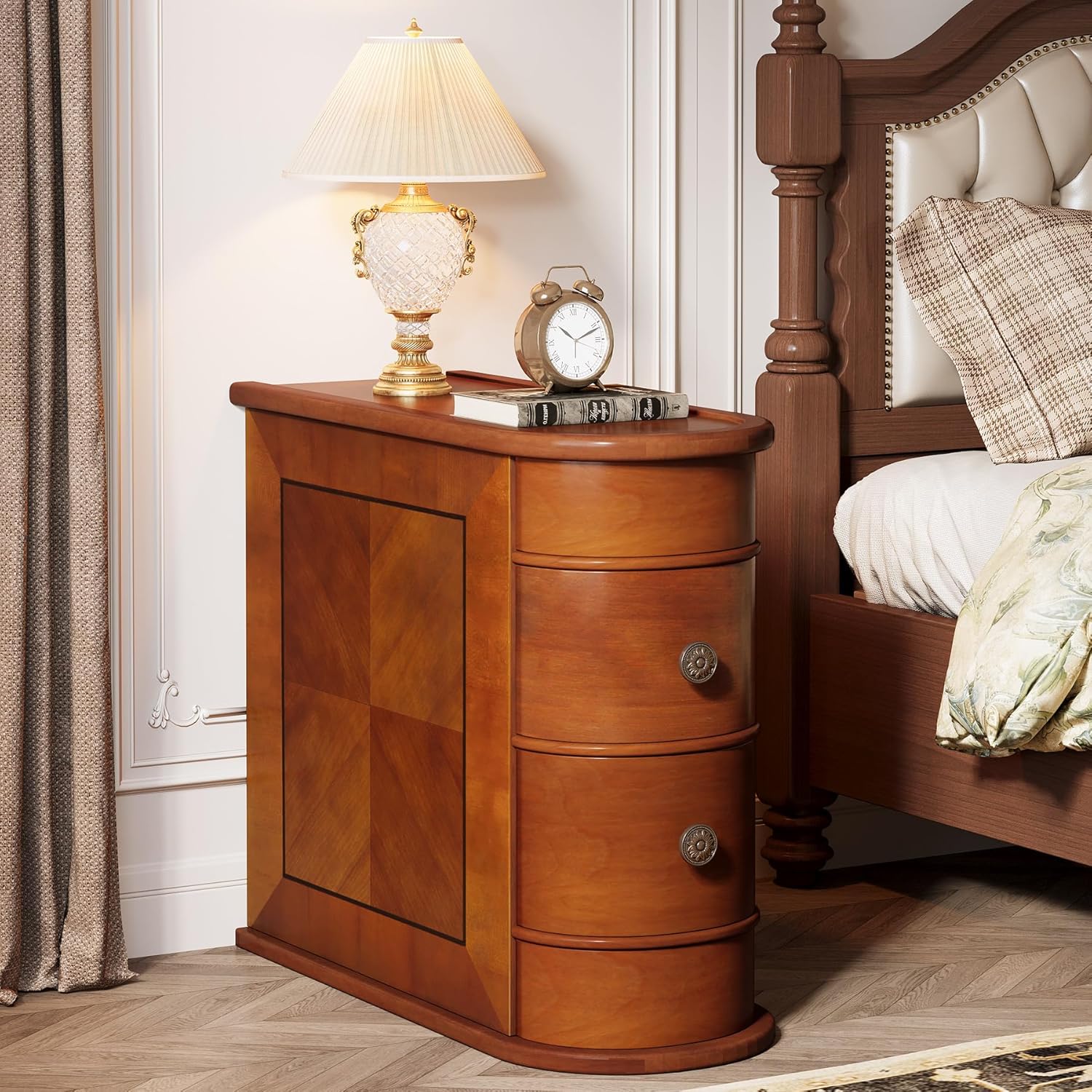 End Table with 2 Drawers, Sofa Side Table with Storage, No Assembly Required - Image 3