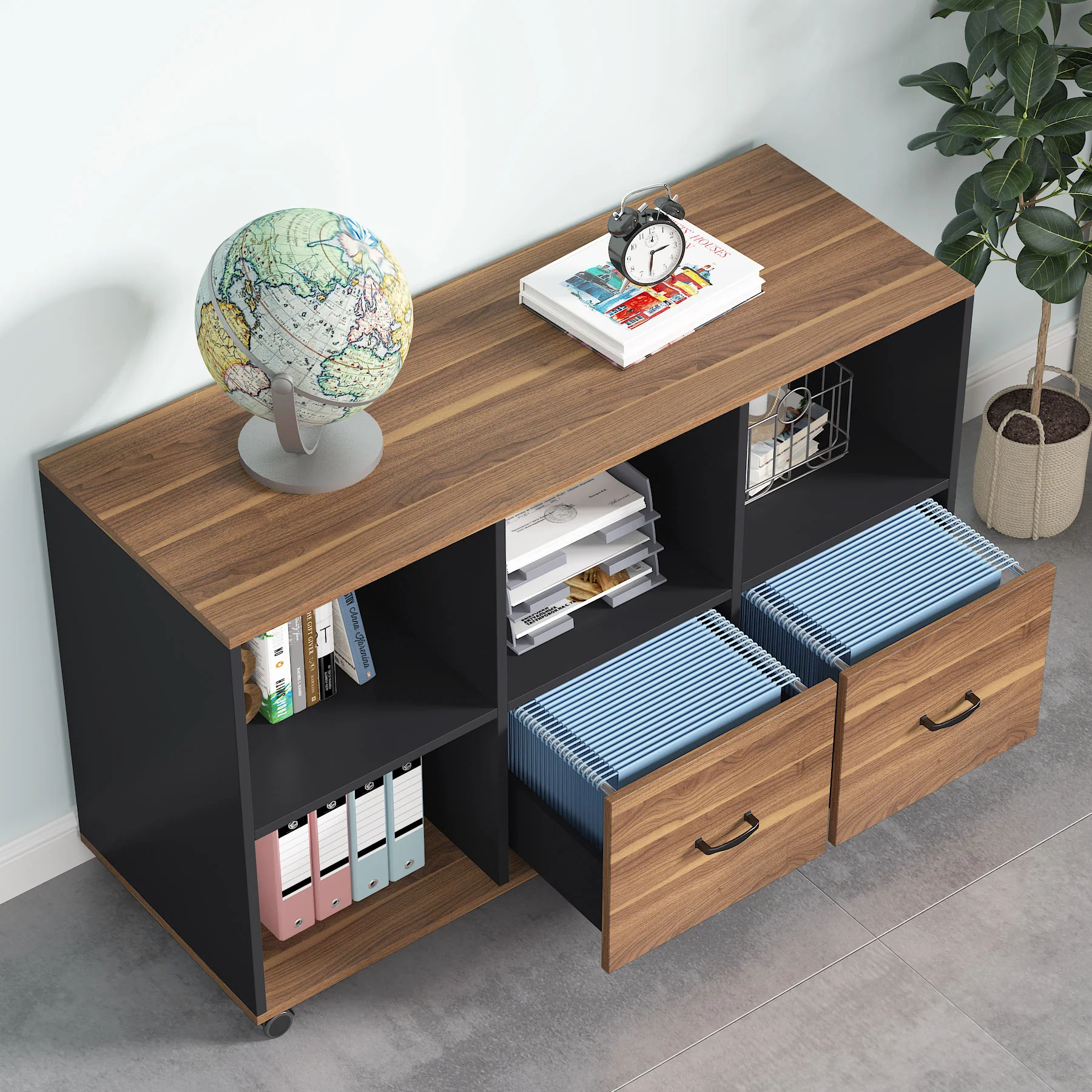 43" File Cabinet, Mobile Filing Storage Cabinet for Letter Size - Image 4