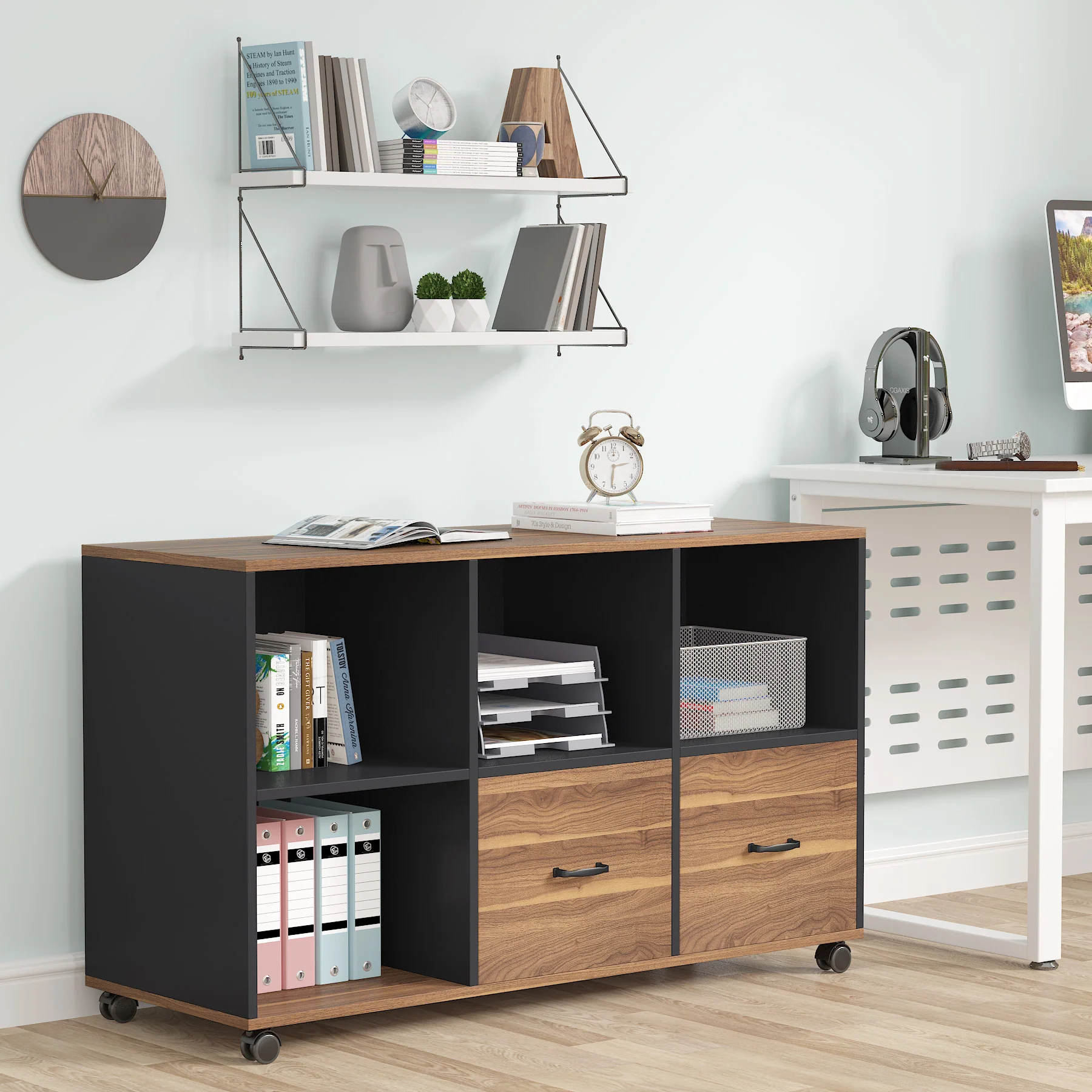 43" File Cabinet, Mobile Filing Storage Cabinet for Letter Size - Image 5