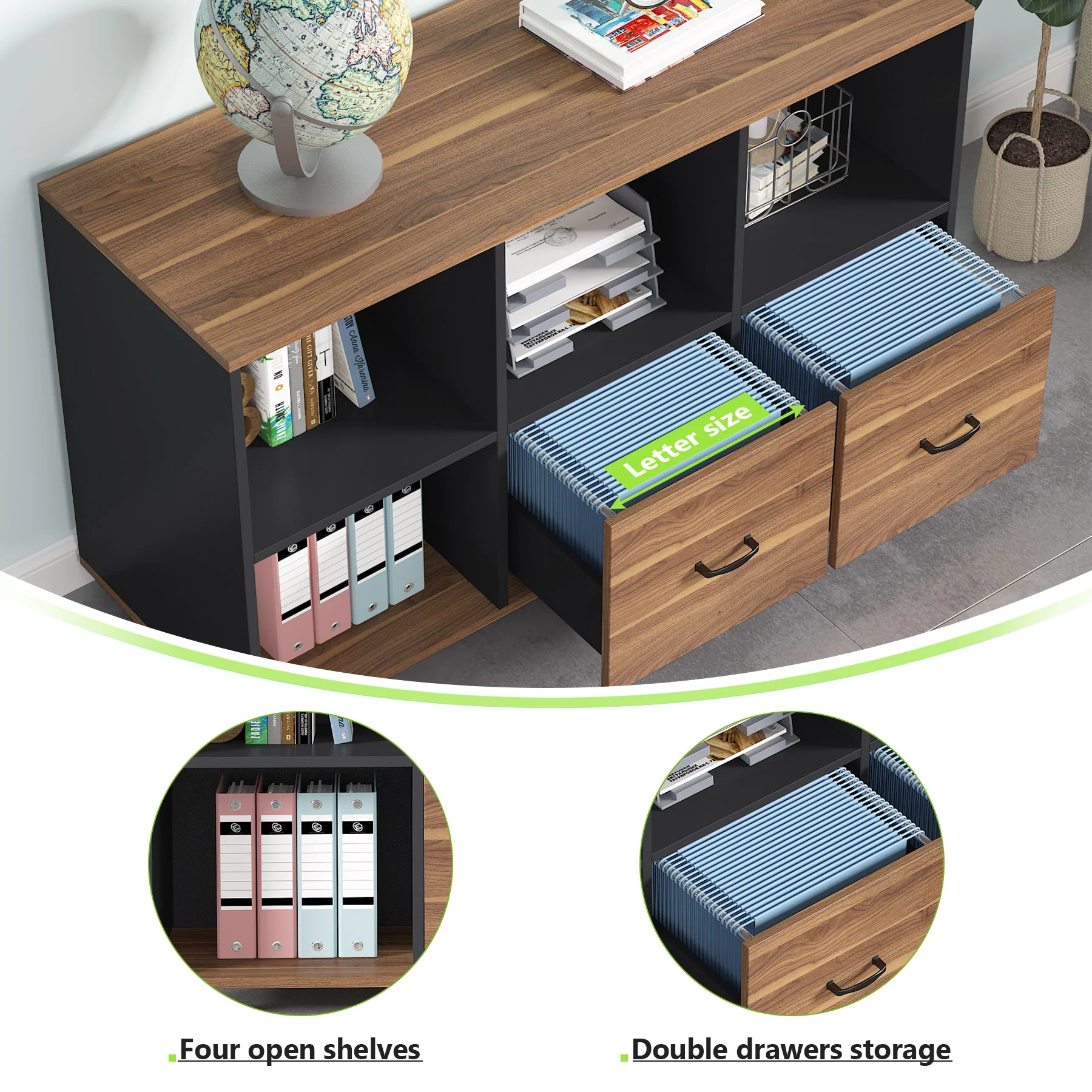 43" File Cabinet, Mobile Filing Storage Cabinet for Letter Size - Image 6