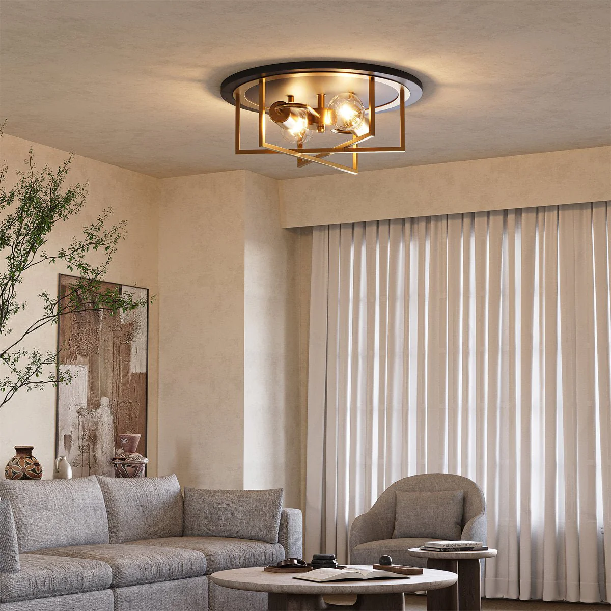 12.99" Ceiling Light Fixtures, 2-Light Flush Mount Lighting for any Room - Image 6