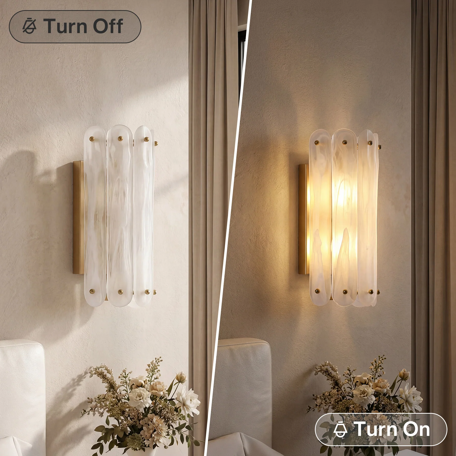 2-Light Modern Wall Sconce, 13.78" Wall Light Fixture with Glass Shade - Image 7