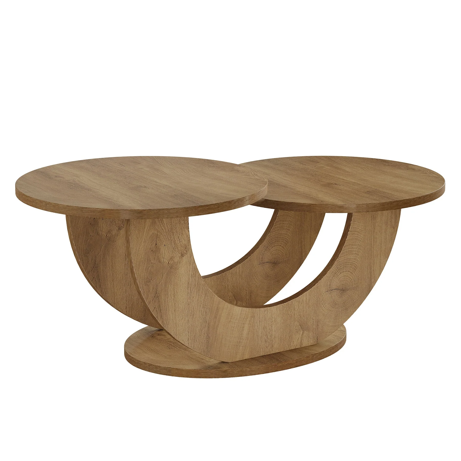 45" Coffee Table, 2-Tier Accent Center Cocktail Table with U-Shaped Frame - Image 9
