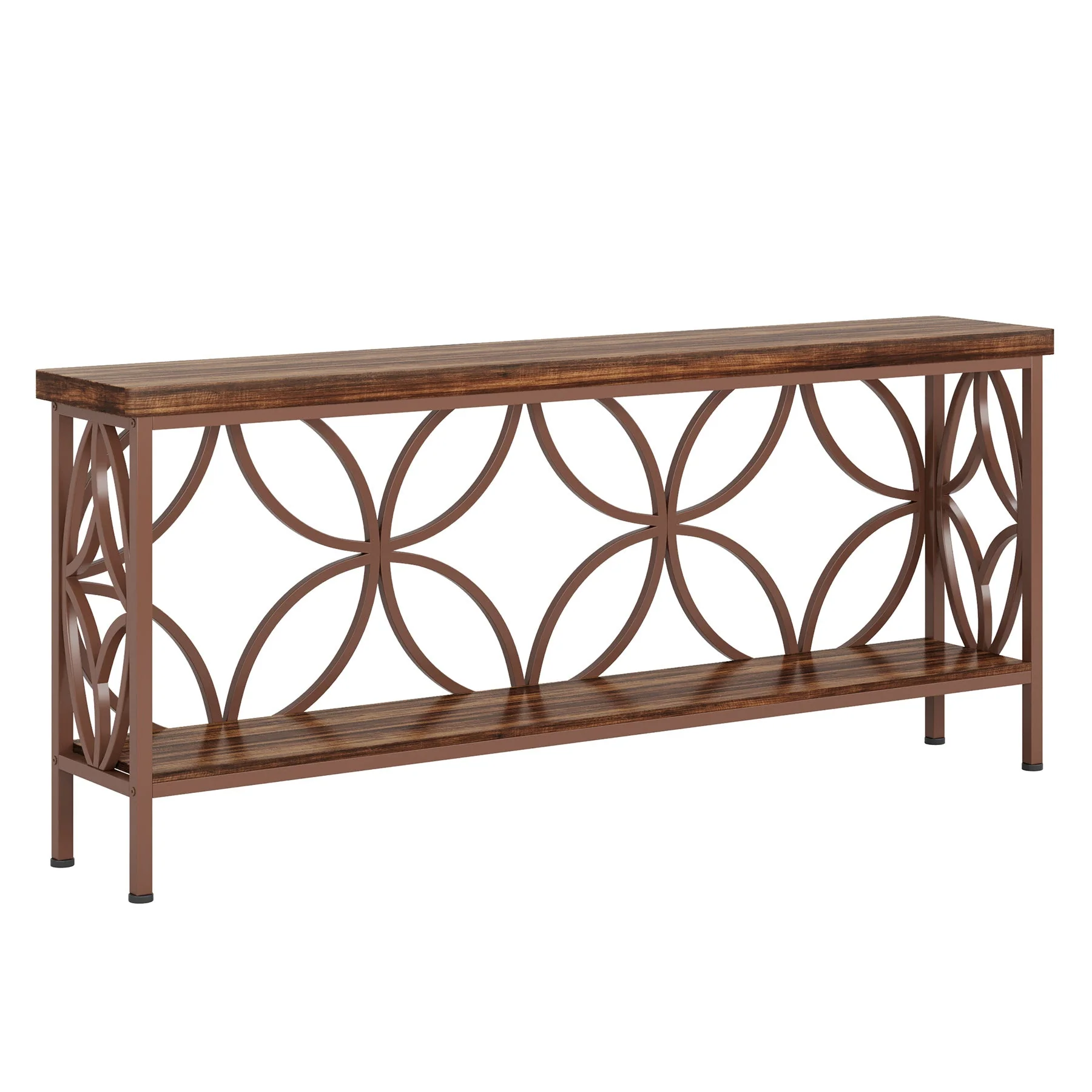 2-Tier Console Table, 70.9" Industrial Sofa Table Behind Couch - Image 13