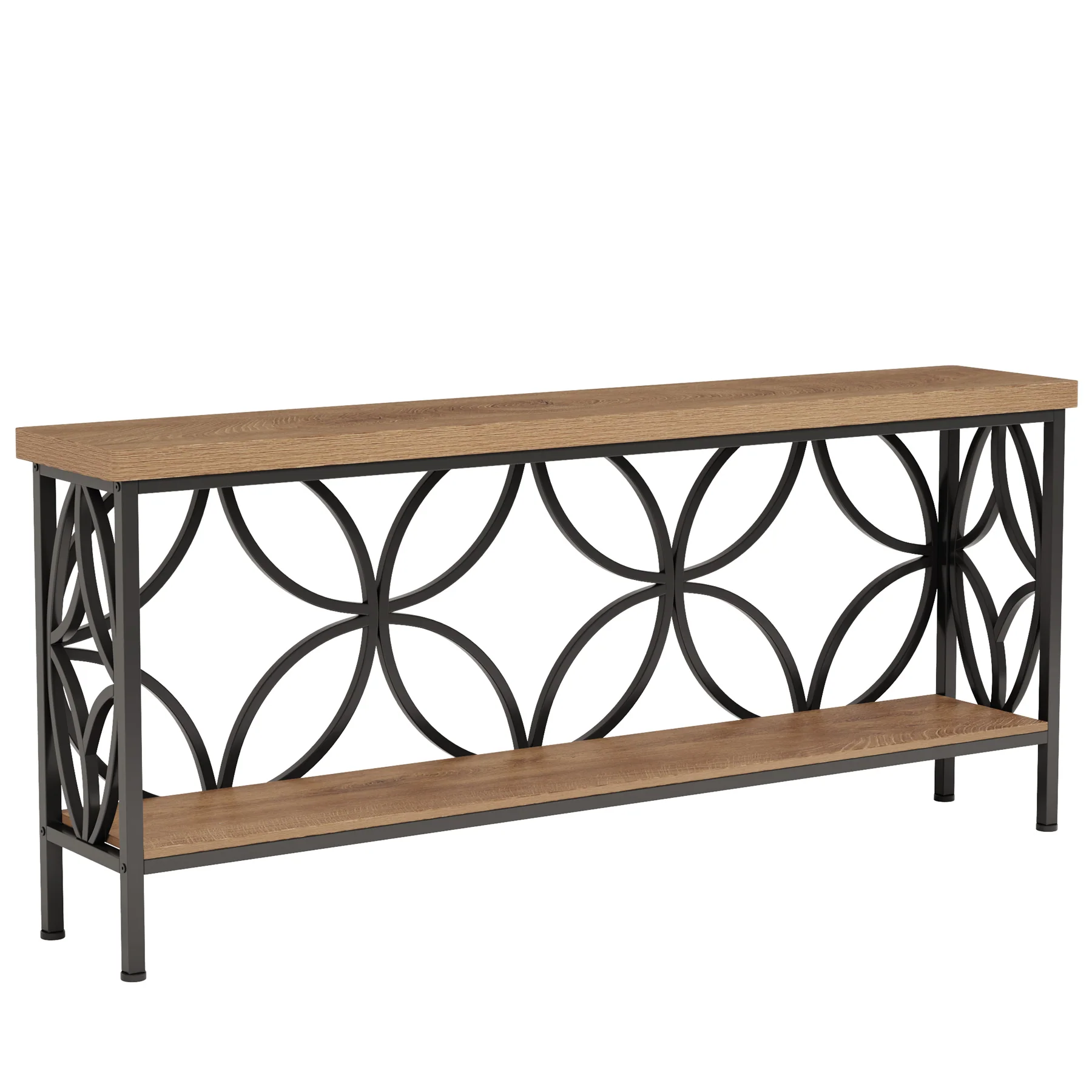 2-Tier Console Table, 70.9" Industrial Sofa Table Behind Couch - Image 15