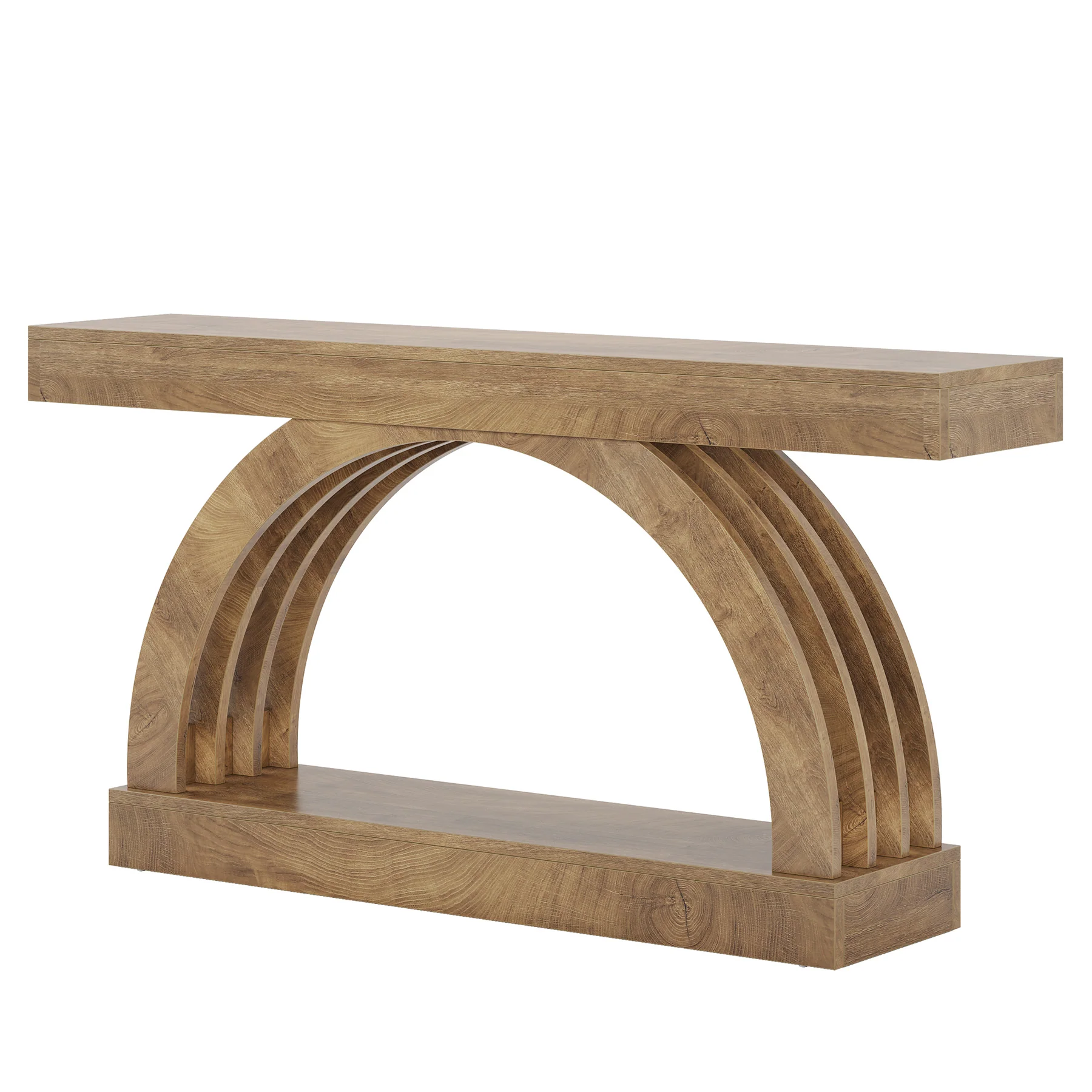 2-Tier Console Table, 63" Unique Arched Sofa Table Behind The Couch - Image 8