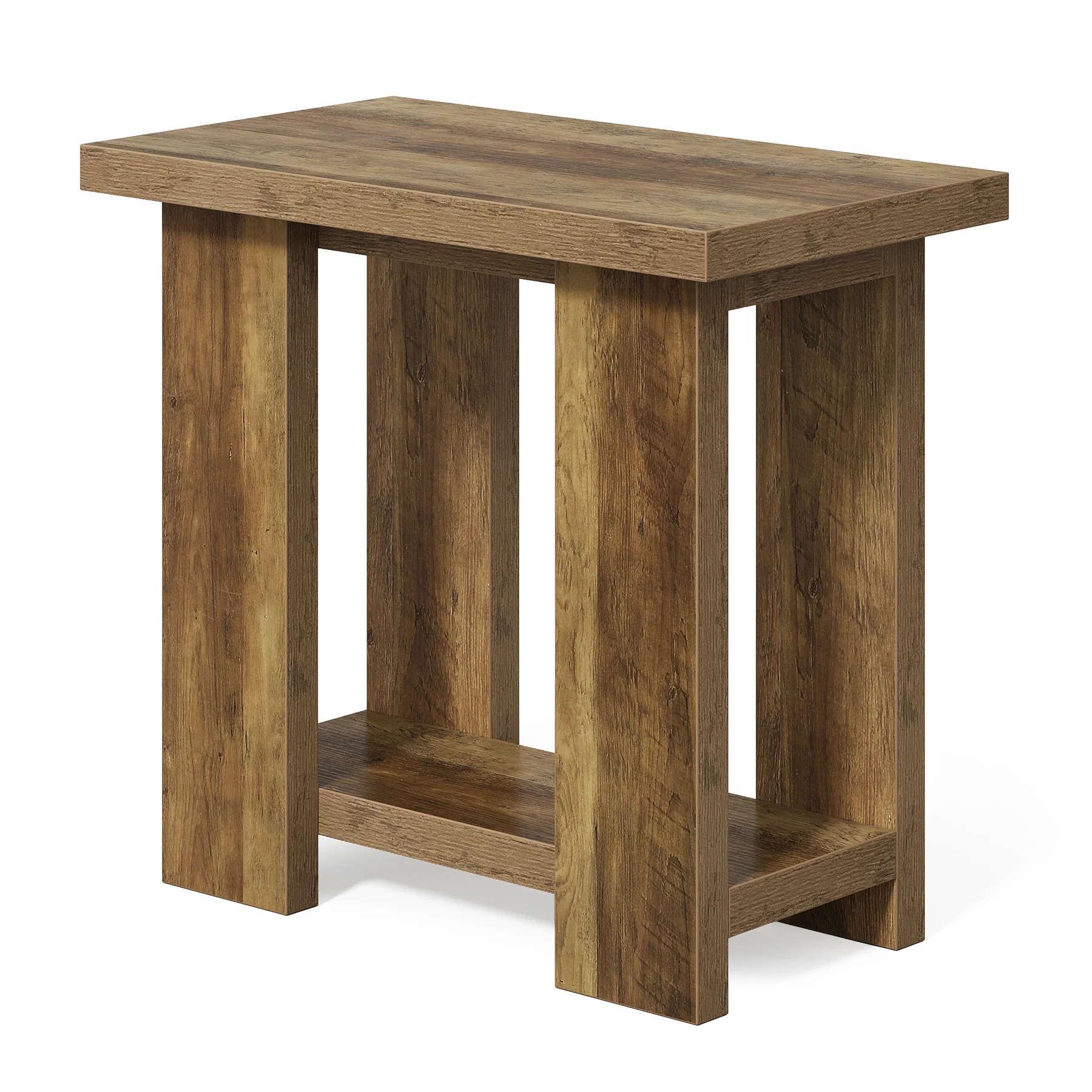 2-Tier End Table, Farmhouse Side Table with Storage Shelves for Small Space - Image 10
