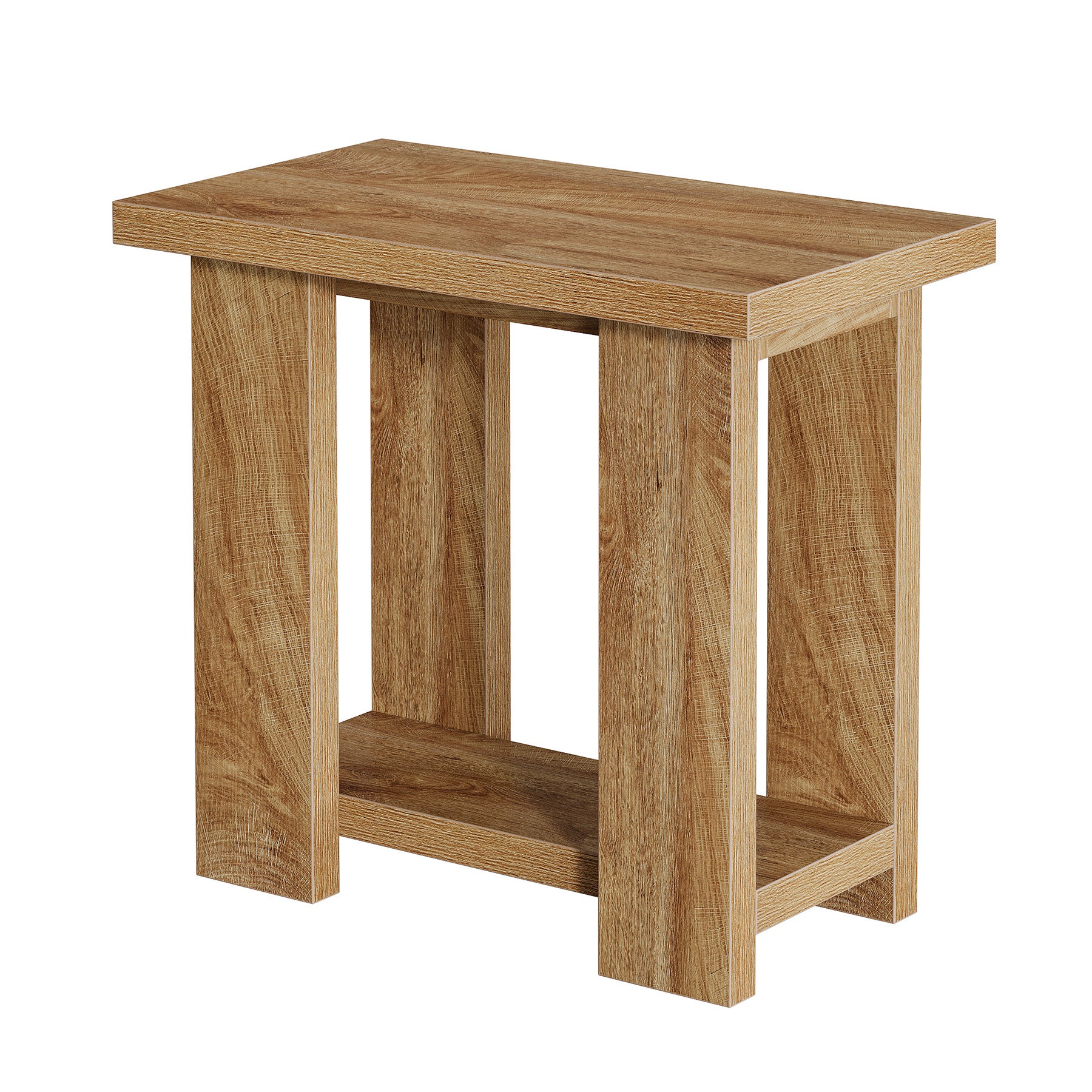 2-Tier End Table, Farmhouse Side Table with Storage Shelves for Small Space - Image 11