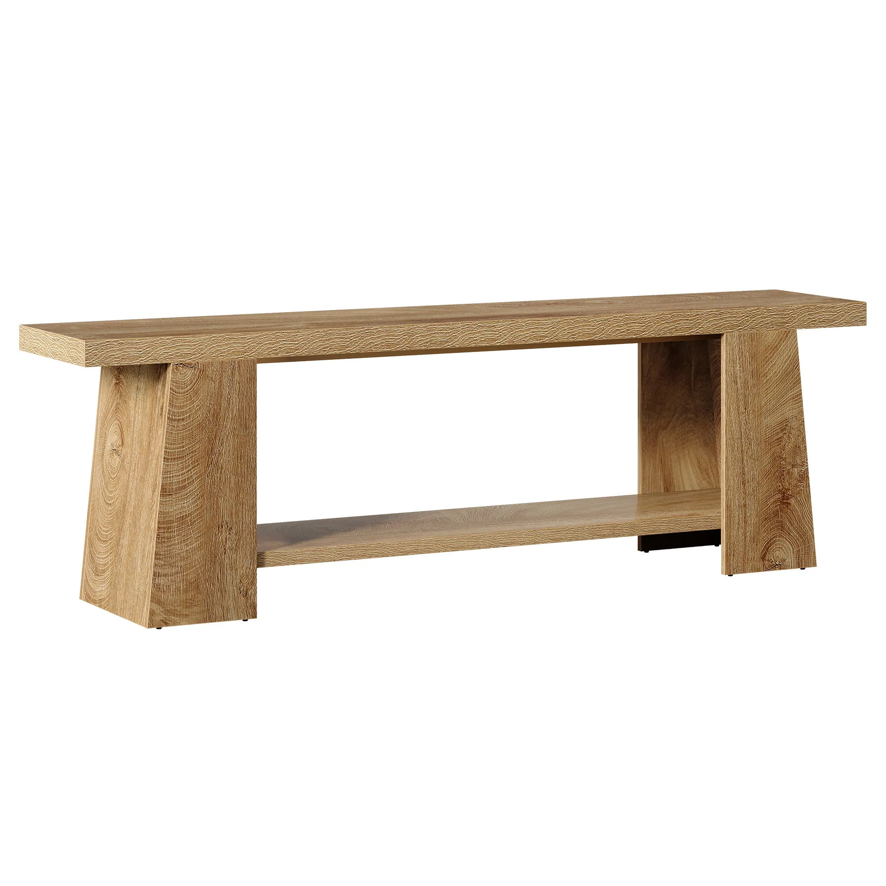 2-Tier Entryway Bench, 59" Shoe Bench End of Bed Bench with Storage Shelves - Image 9