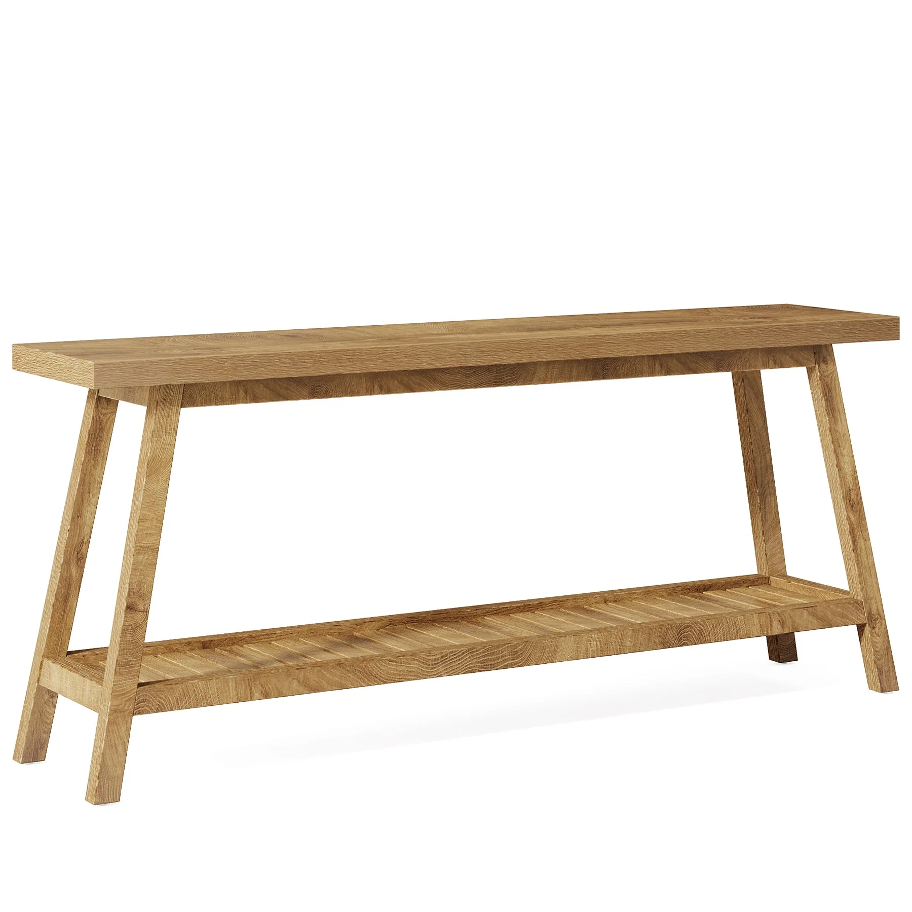 Farmhouse Console Table, 70.9" Entryway Table 2-Tier Sofa Table - Image 10