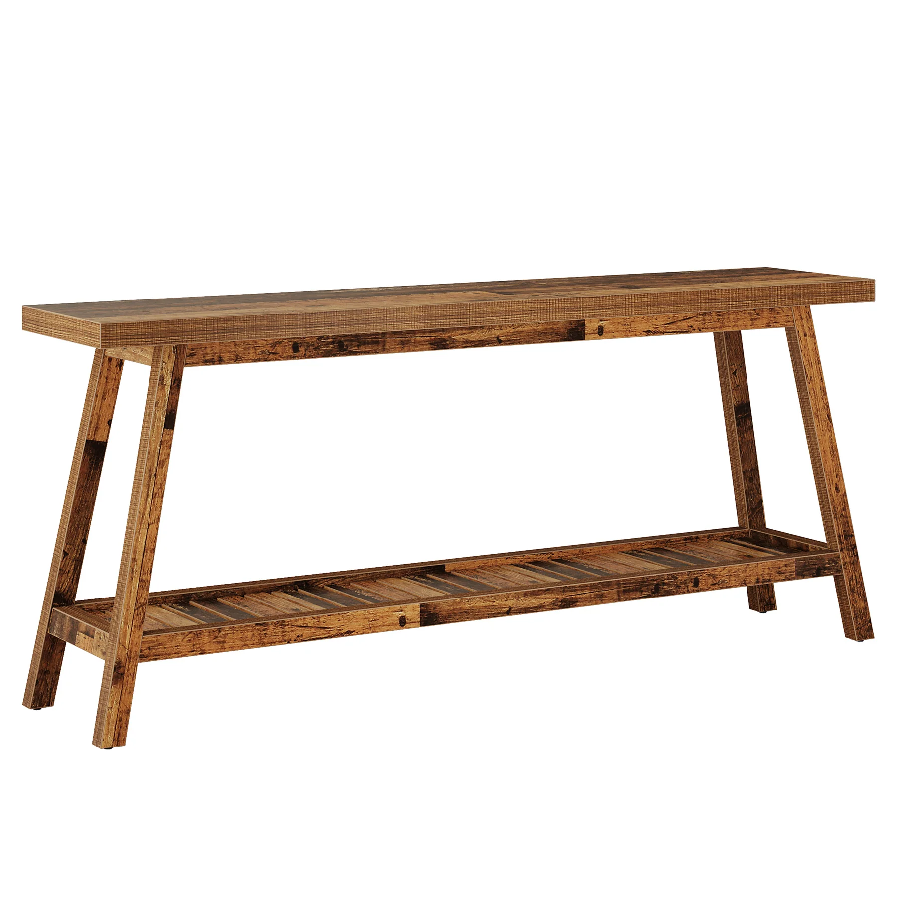 Farmhouse Console Table, 70.9" Entryway Table 2-Tier Sofa Table - Image 14