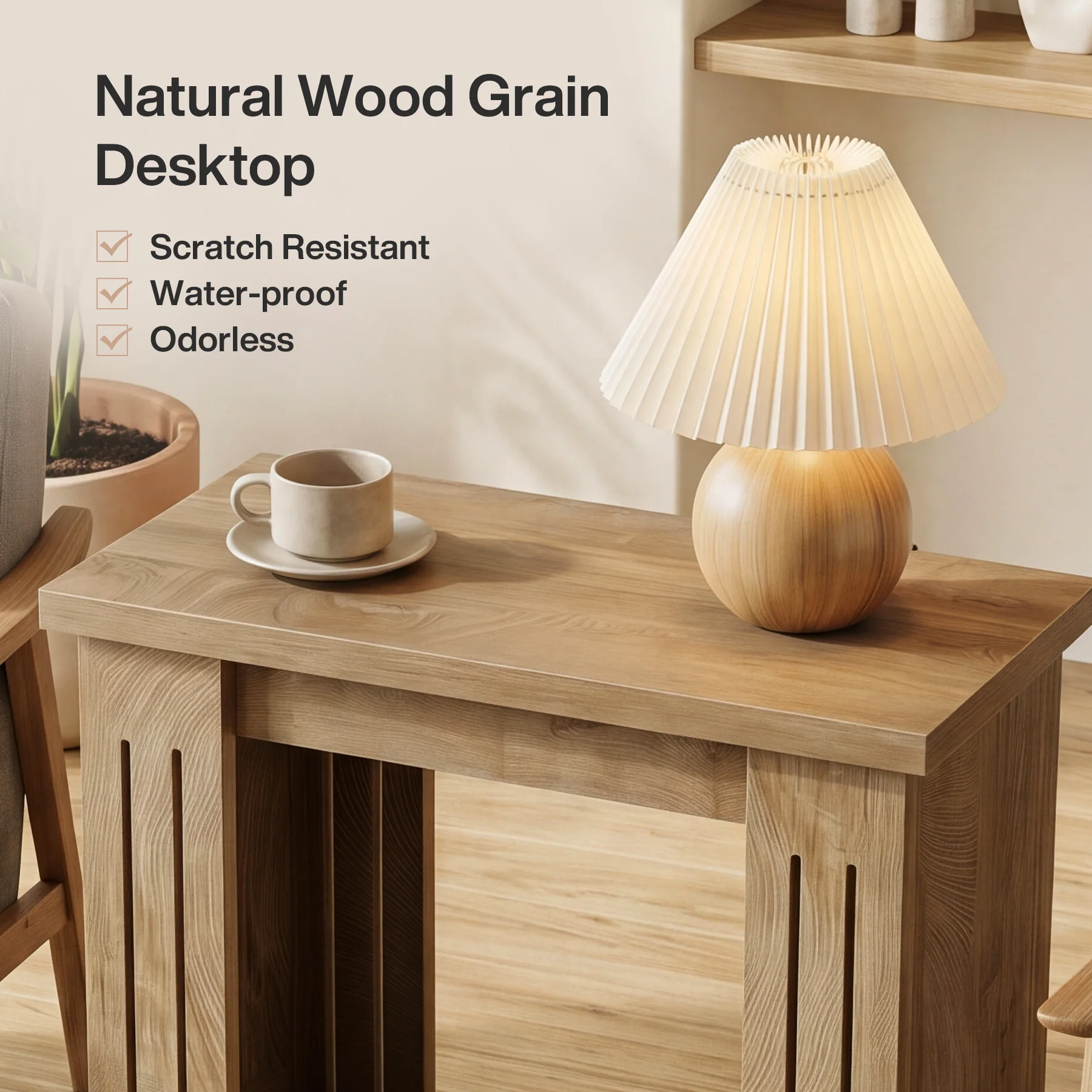 2-Tier Farmhouse End Table, 23.6" Side Table Nightstand with Storage for Living Room - Image 7