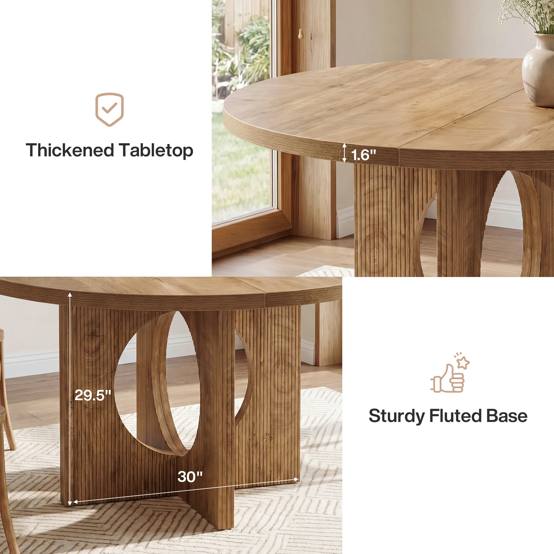 2-Tier Farmhouse End Table, 23.6" Side Table Nightstand with Storage for Living Room - Image 8