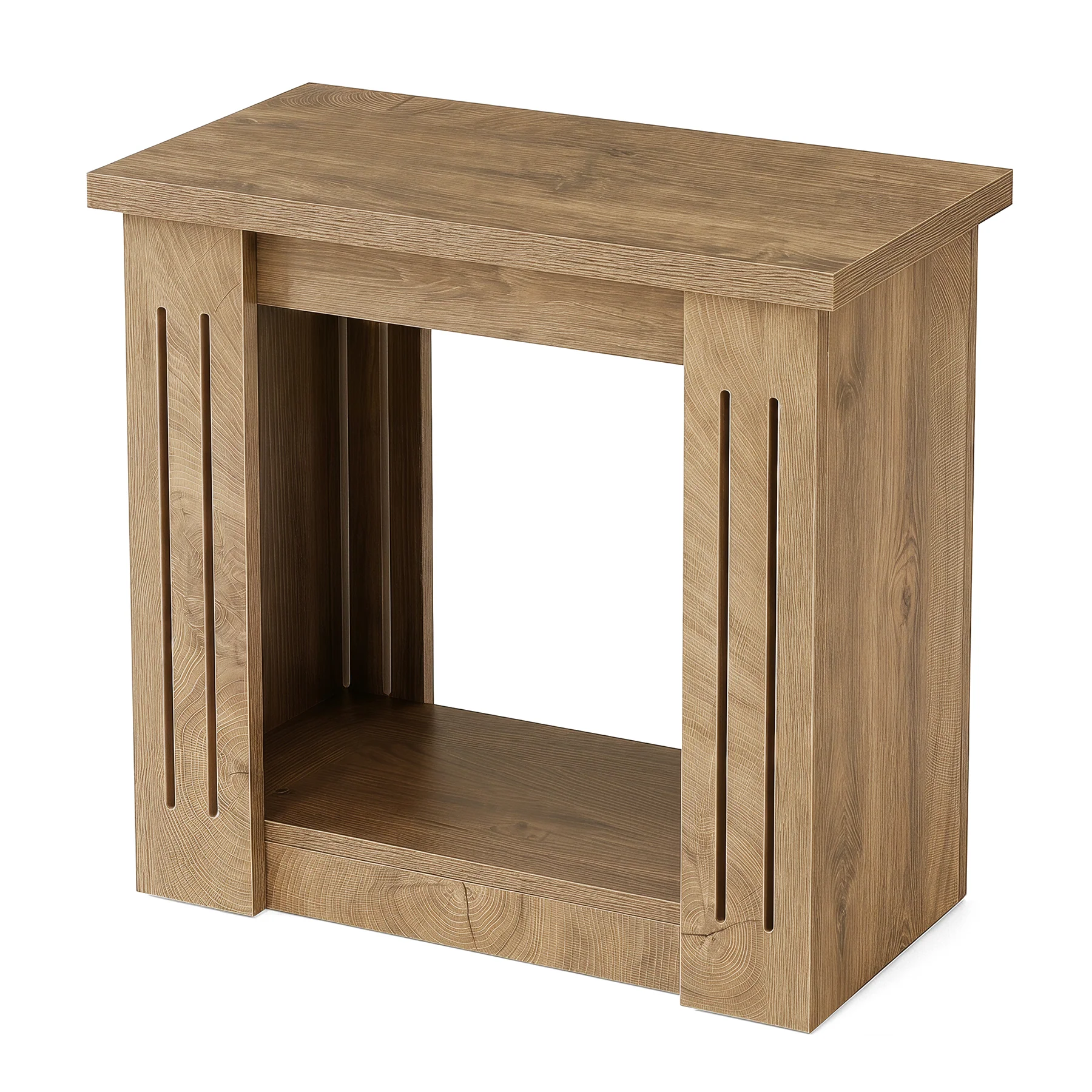 2-Tier Farmhouse End Table, 23.6" Side Table Nightstand with Storage for Living Room - Image 9