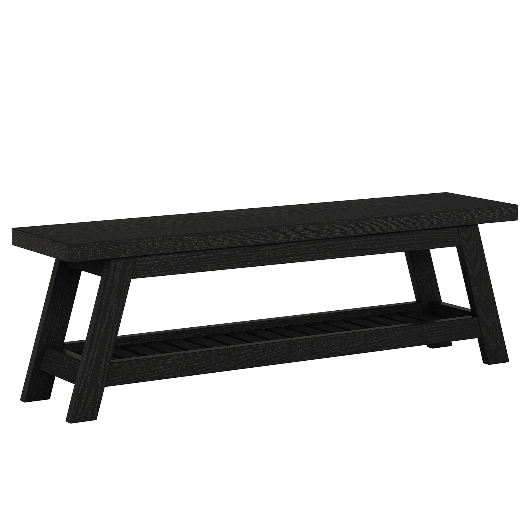 55" Entryway Bench, 2-Tier Foyer Seating Bench with Shoe Storage - Image 13