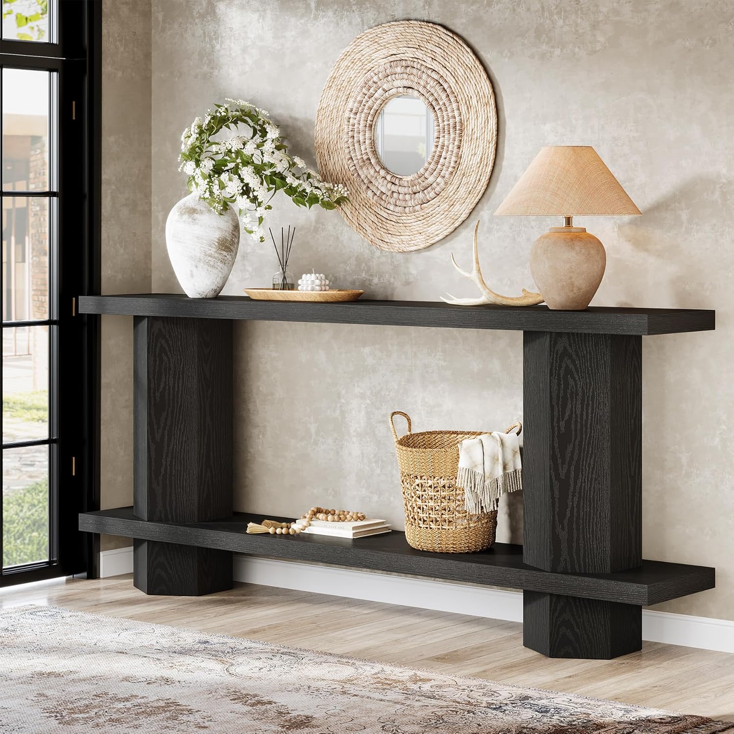 71" Console Table, 2-Tier Hallway Table Sofa Table Behind Couch - Image 8