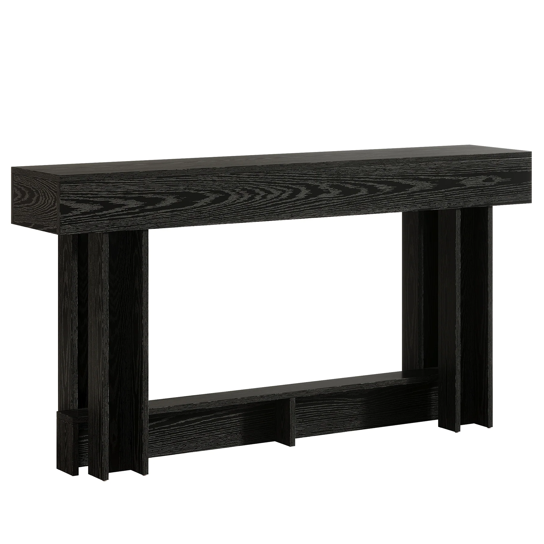 63" Wood Console Table, 2-Tier Farmhouse Entryway Table - Image 11