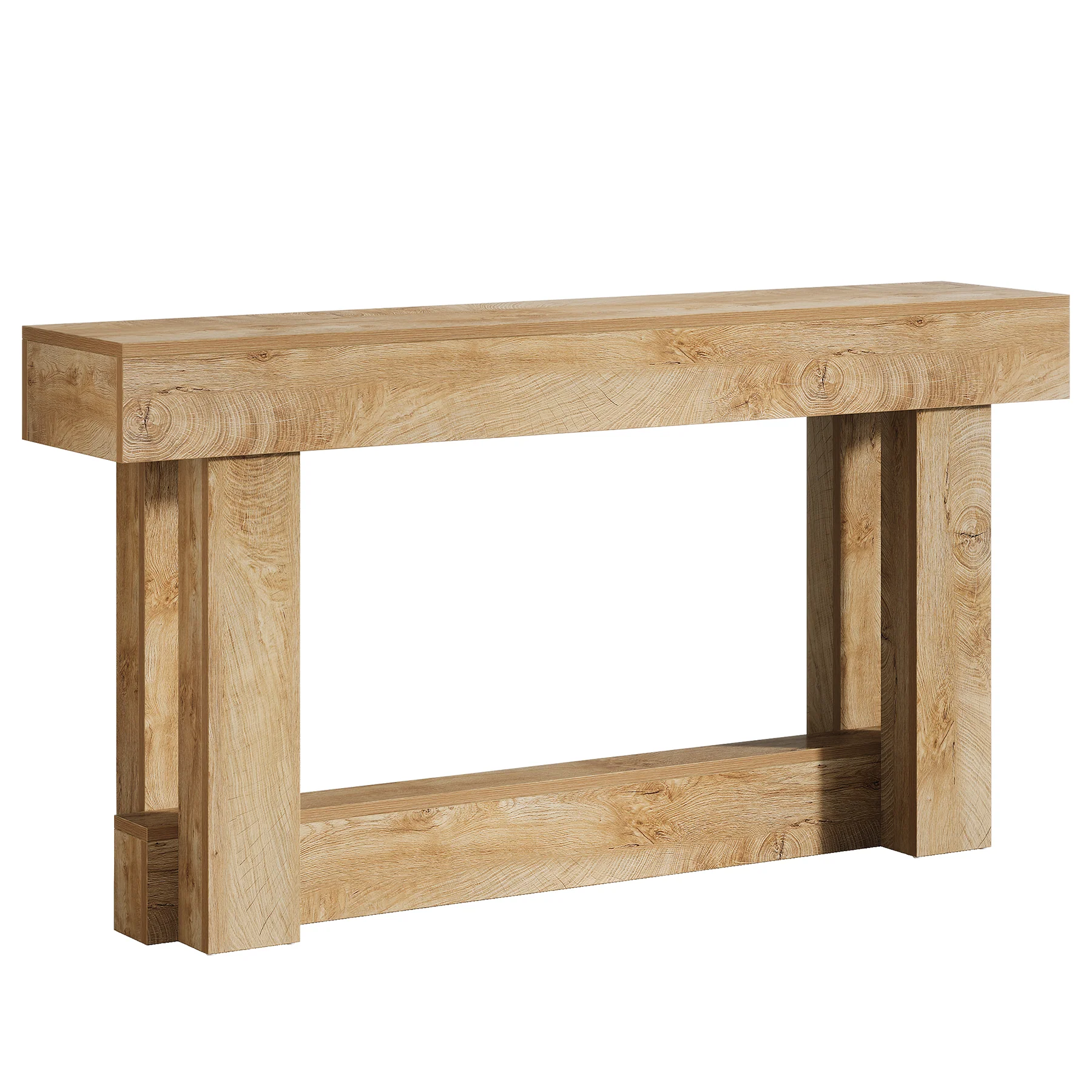 63" Wood Console Table, 2-Tier Farmhouse Entryway Table - Image 12