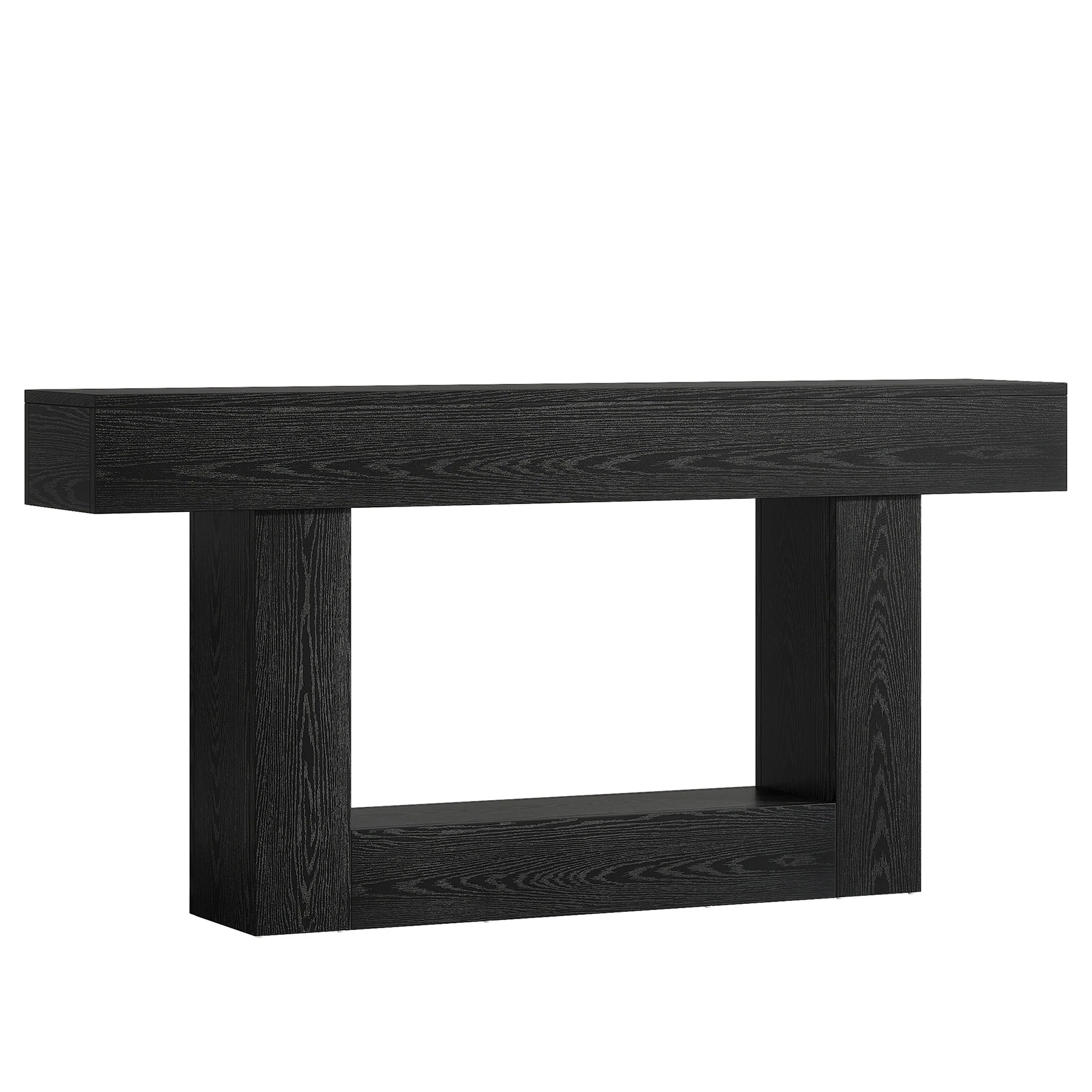 63" Wooden Console Table, Farmhouse 2-Tier Sofa Table Entryway Table - Image 13