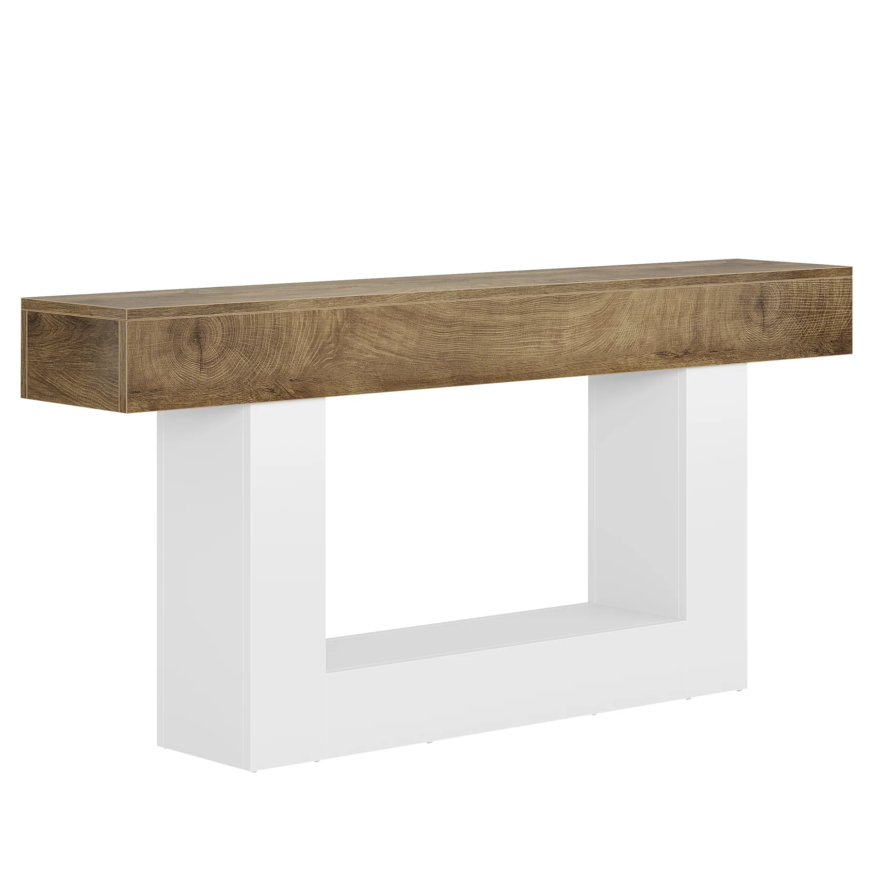 63" Wooden Console Table, Farmhouse 2-Tier Sofa Table Entryway Table - Image 15